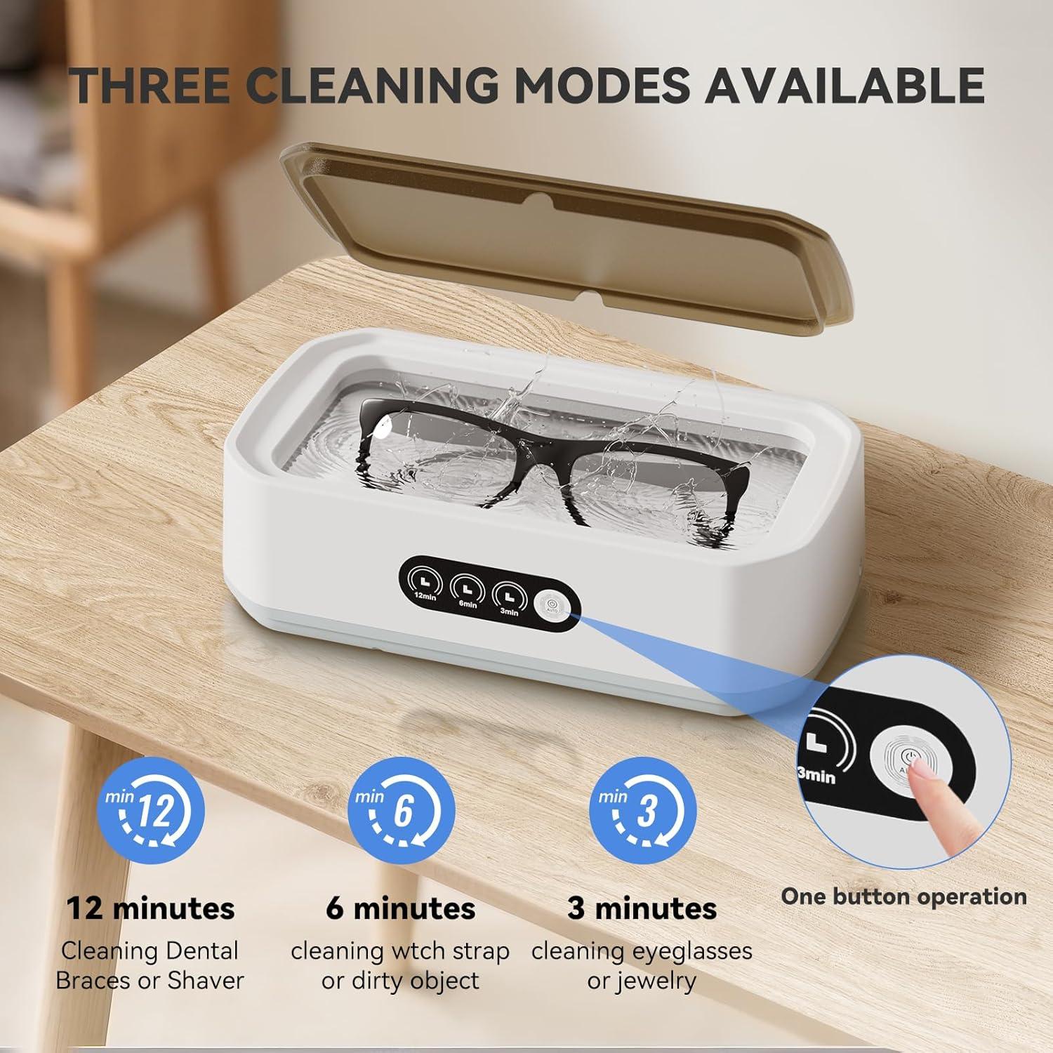 Limpiador Ultrasónico de Joyas CHGAOY 650ml 50kHz 3 Modos