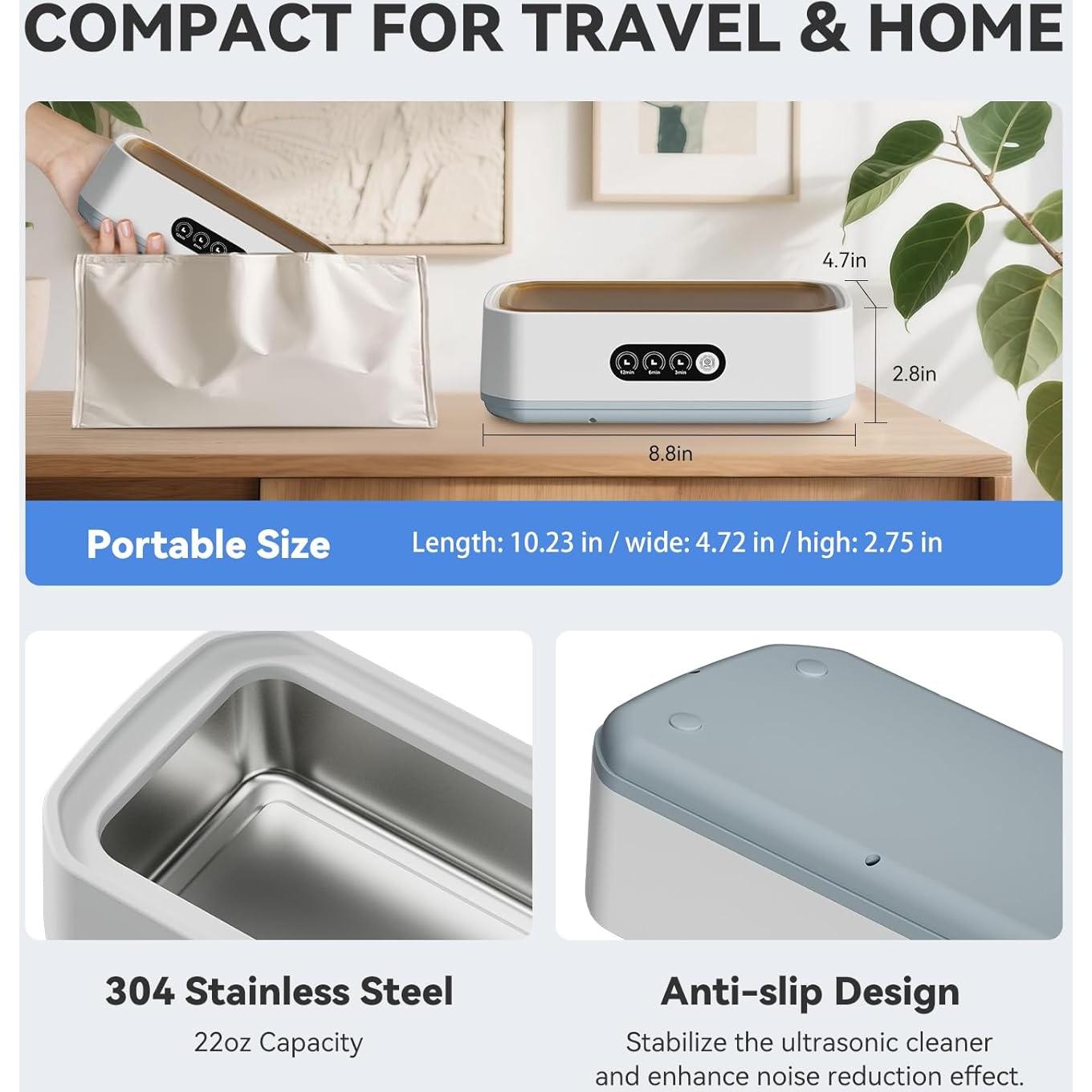 Limpiador Ultrasónico de Joyas CHGAOY 650ml 50kHz 3 Modos