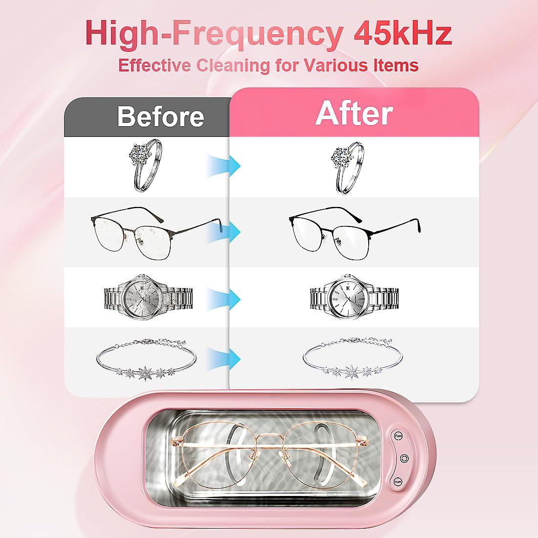 Limpiador Ultrasónico de Joyas Gumnay 400ml 48KHz Acero Inoxidable