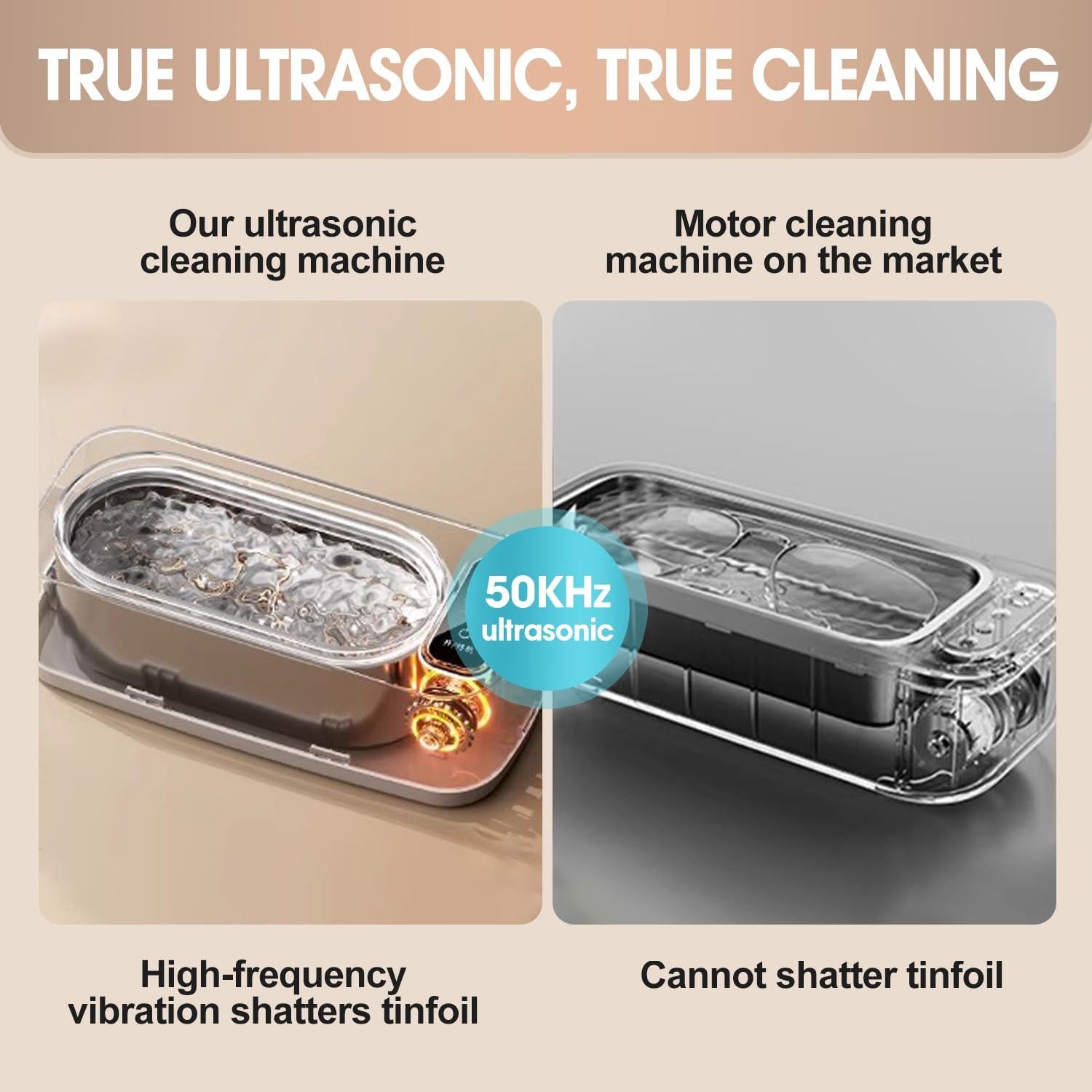 Limpiador Ultrasónico GOAKICHGO 650ml 50kHz para Joyas y Gafas