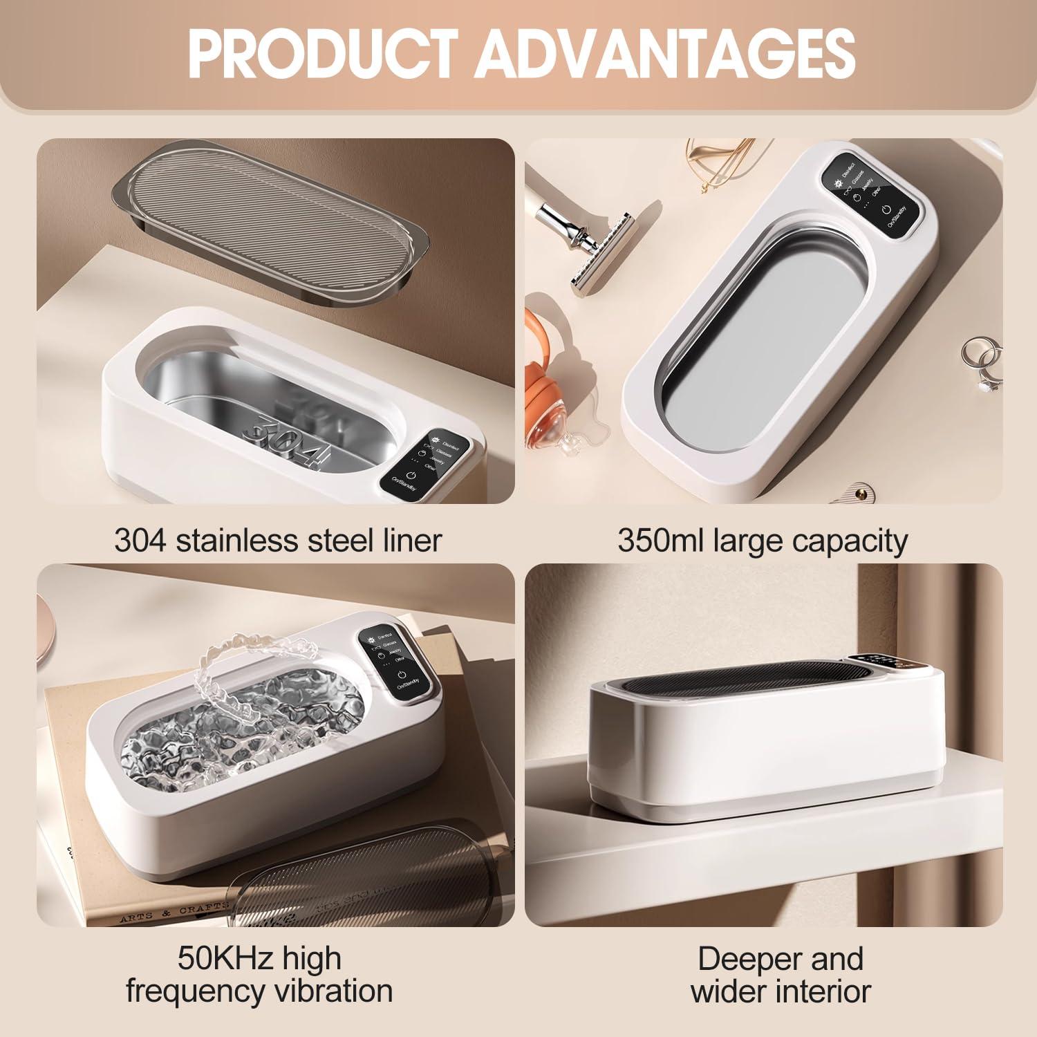 Limpiador Ultrasónico GOAKICHGO 650ml 50kHz para Joyas y Gafas