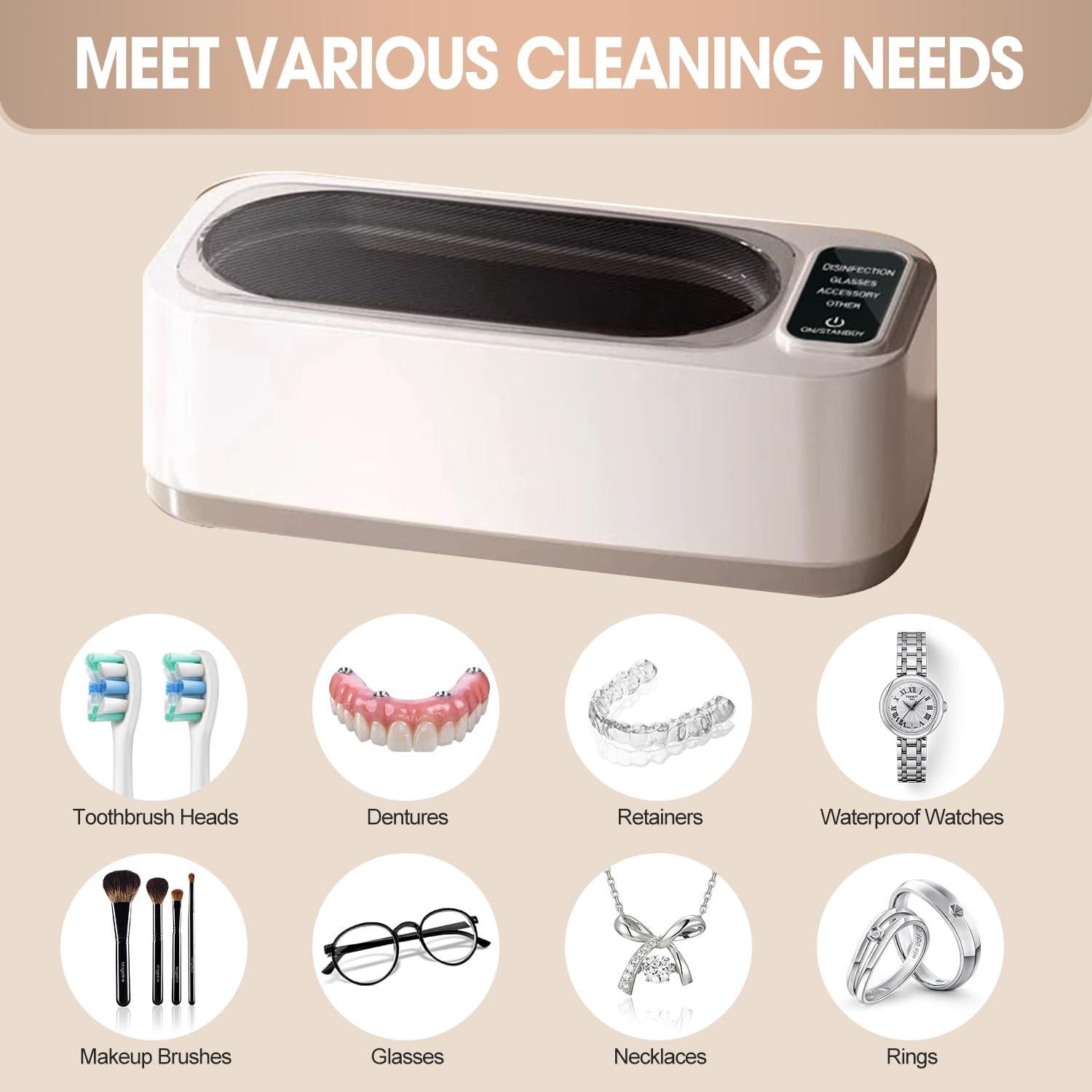 Limpiador Ultrasónico GOAKICHGO 650ml 50kHz para Joyas y Gafas