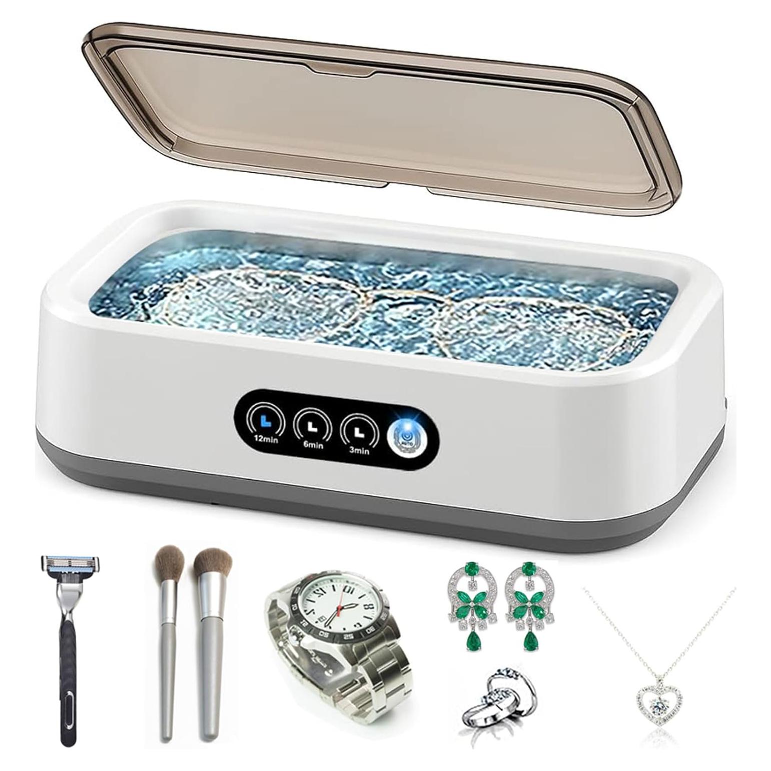 Limpiador Ultrasónico JUHUIMAI 60KHz 650ml para Joyas y Gafas