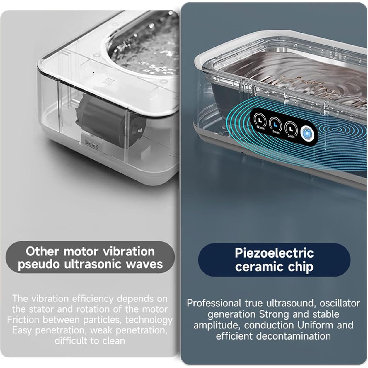 Limpiador Ultrasónico JUHUIMAI 60KHz 650ml para Joyas y Gafas
