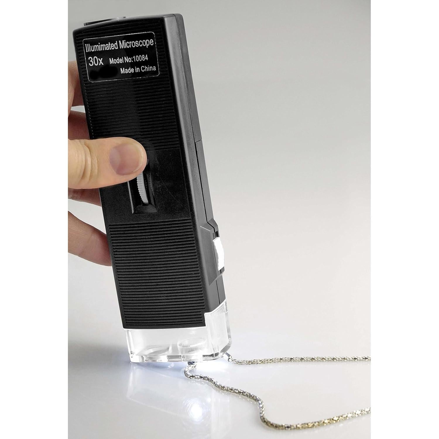 Microscopio de Bolsillo LED 30x SE con Rueda de Enfoque