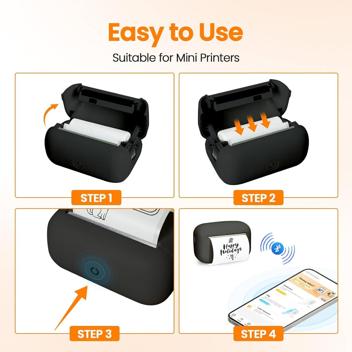 Impresora de Etiquetas Portátil NULLTONEX 3 cm, 50 Hojas