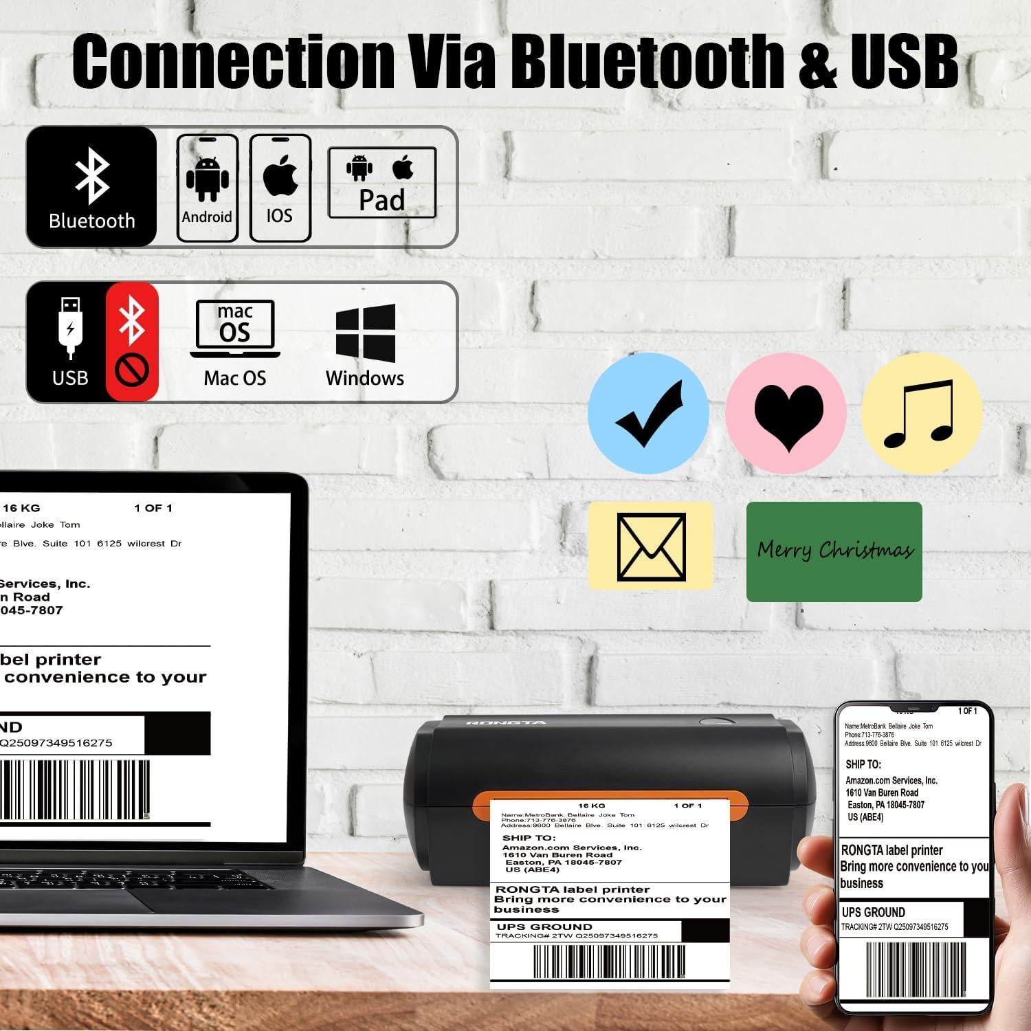 Impresora Térmica de Etiquetas Rongta RP420 Bluetooth 4x6