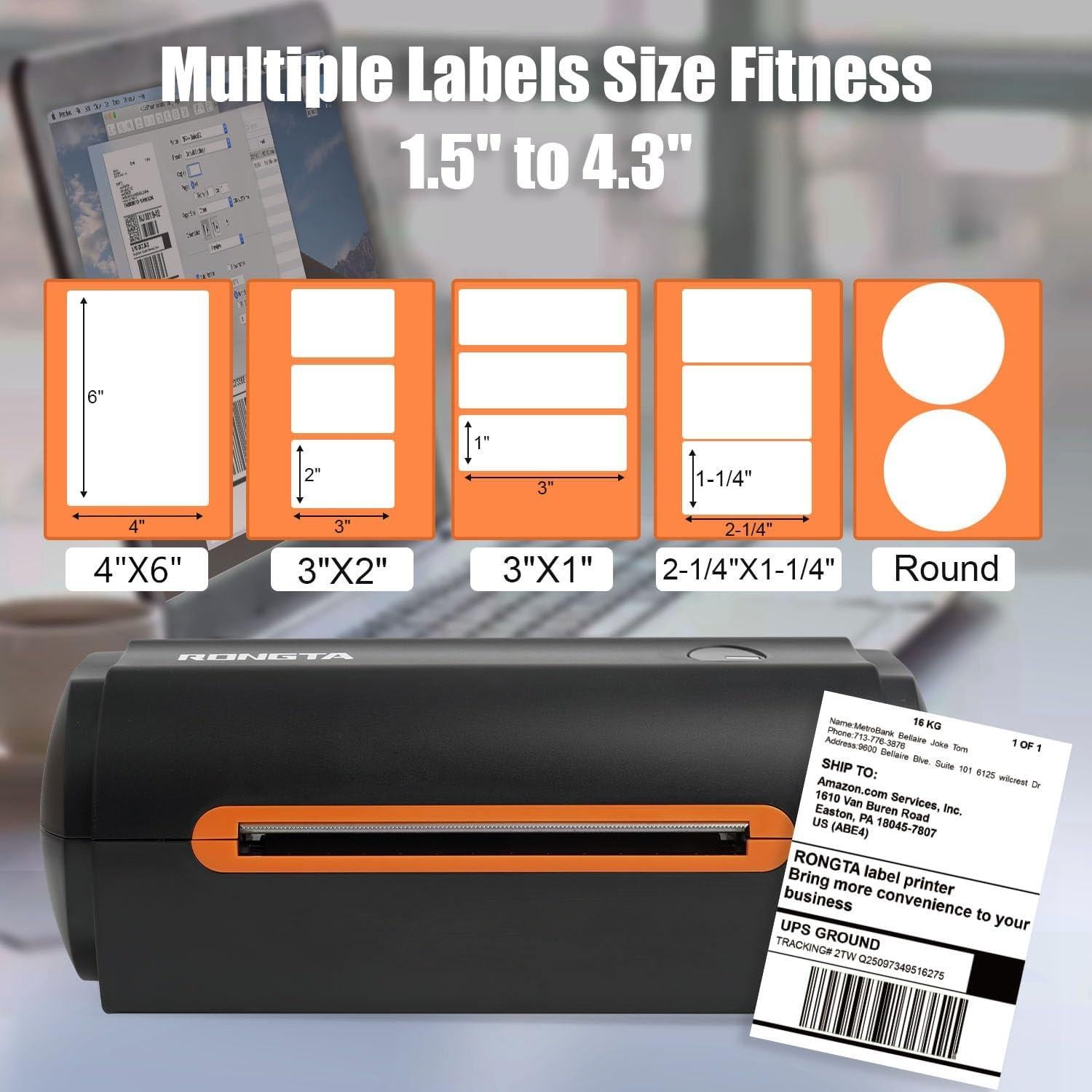 Impresora Térmica de Etiquetas Rongta RP420 Bluetooth 4x6