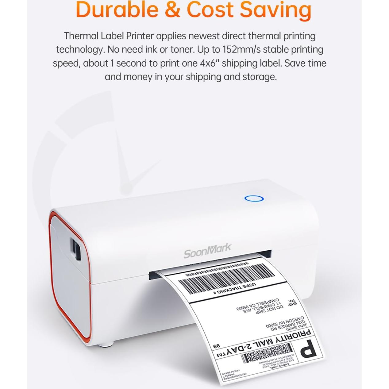 Impresora Térmica de Etiquetas Bluetooth Soonmark M4201 4x6