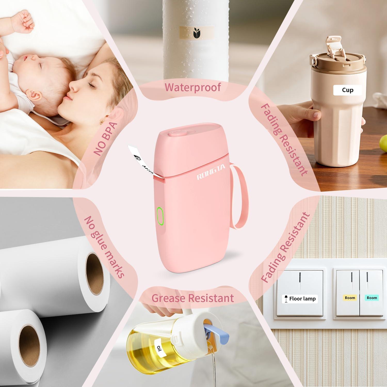 Impresora de Etiquetas Bluetooth Rongta R5 Portátil Rosa