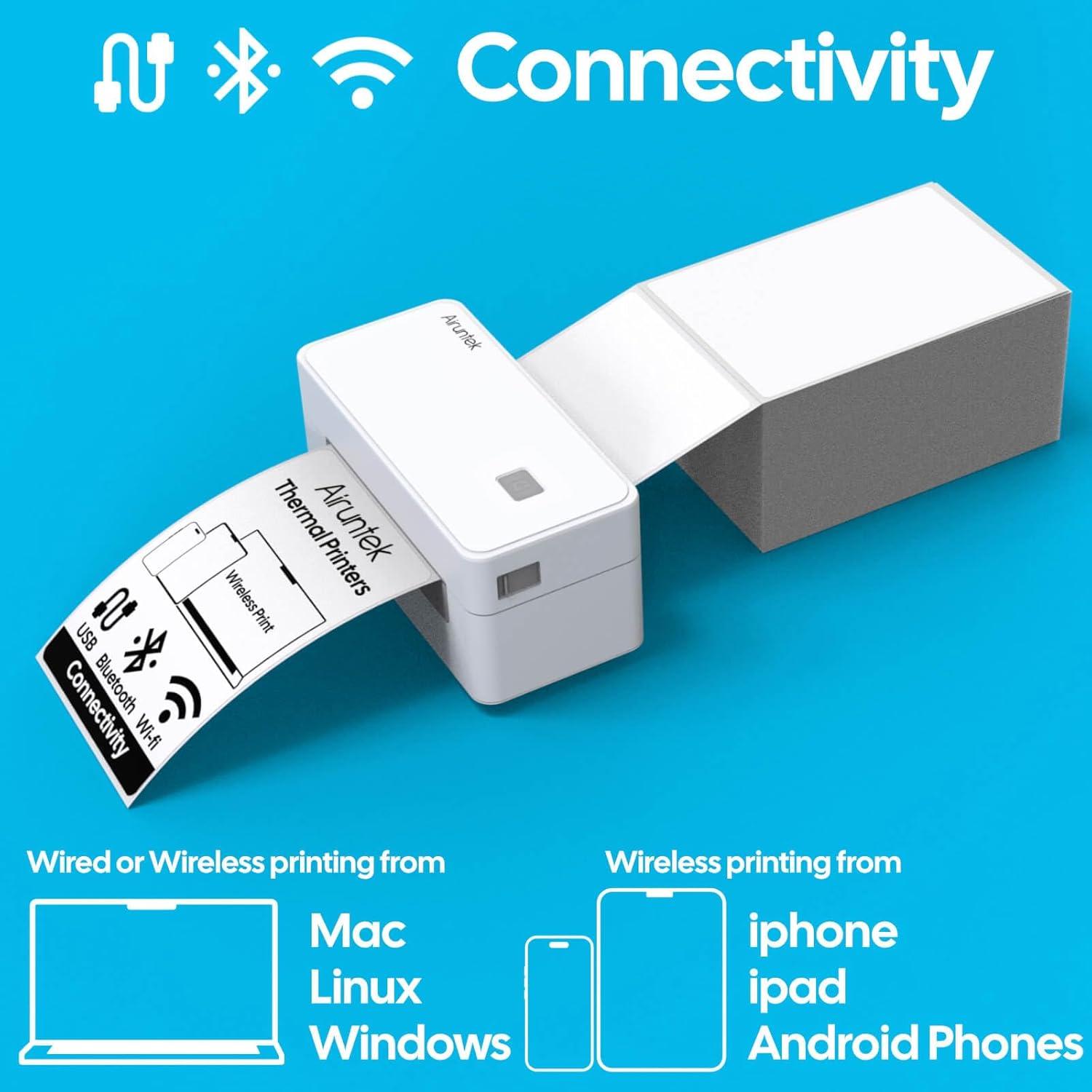 Impresora Térmica de Etiquetas Airuntek 4x6 Bluetooth Wi-Fi