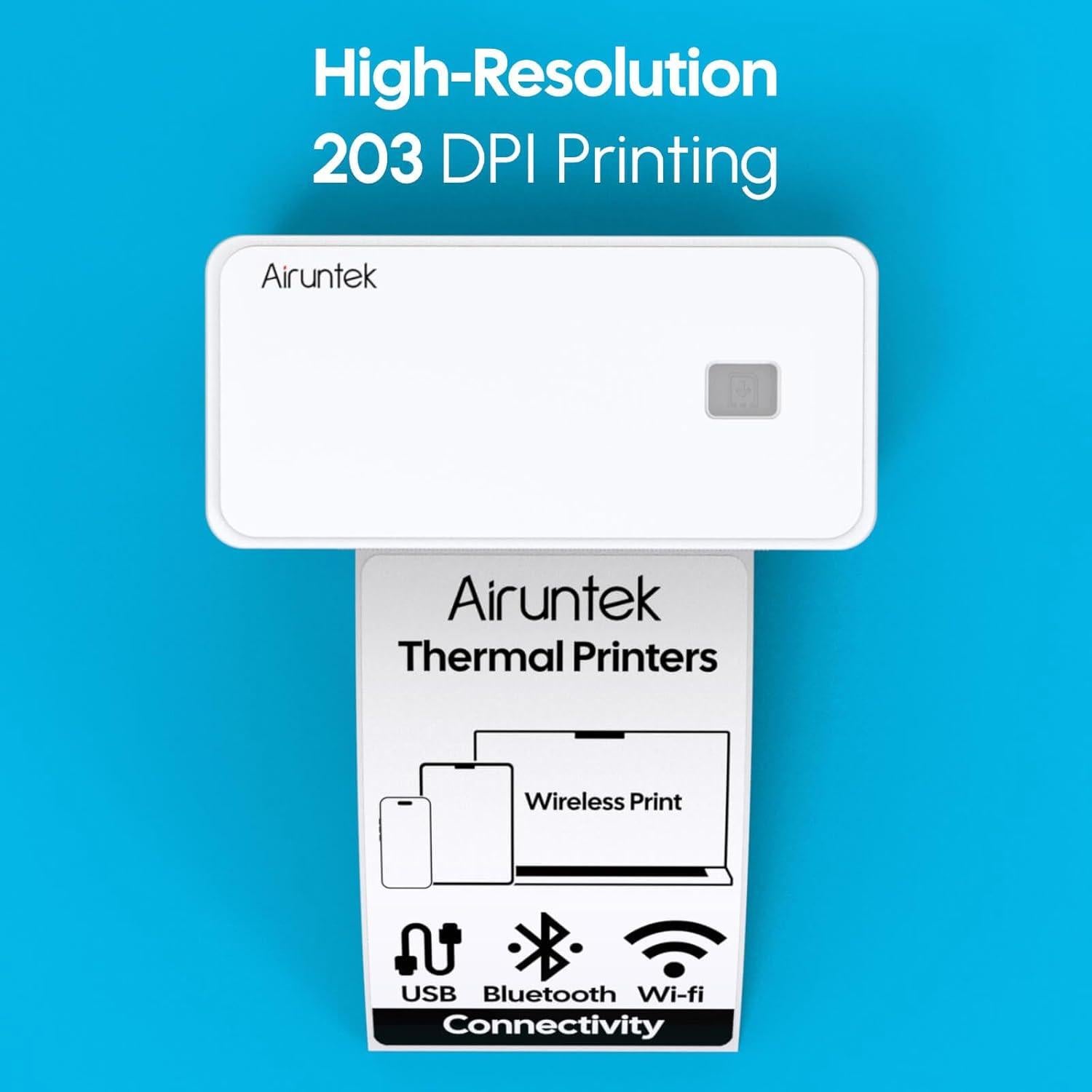 Impresora Térmica de Etiquetas Airuntek 4x6 Bluetooth Wi-Fi