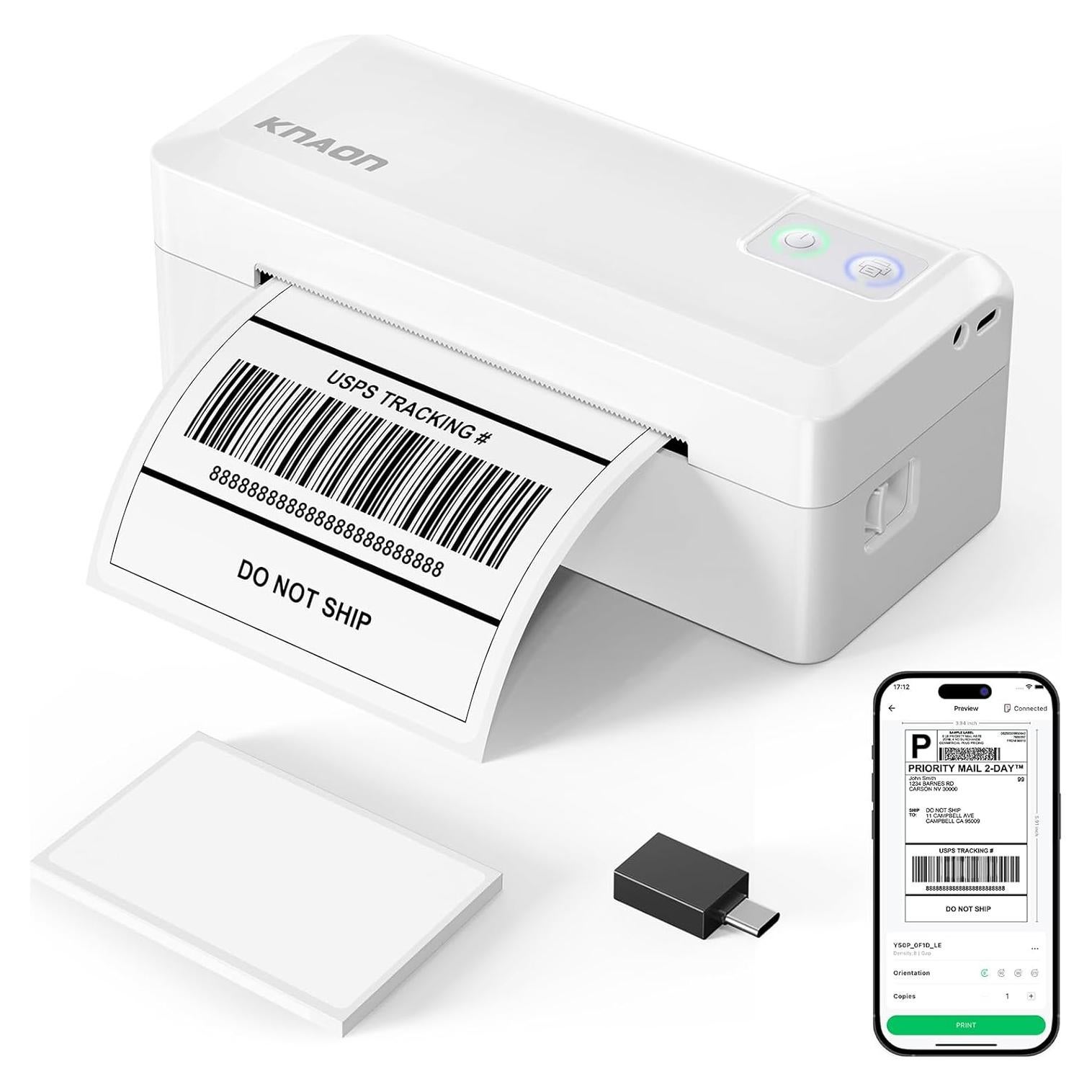 Impresora Térmica de Etiquetas KNAON Y41BT Bluetooth 4x6