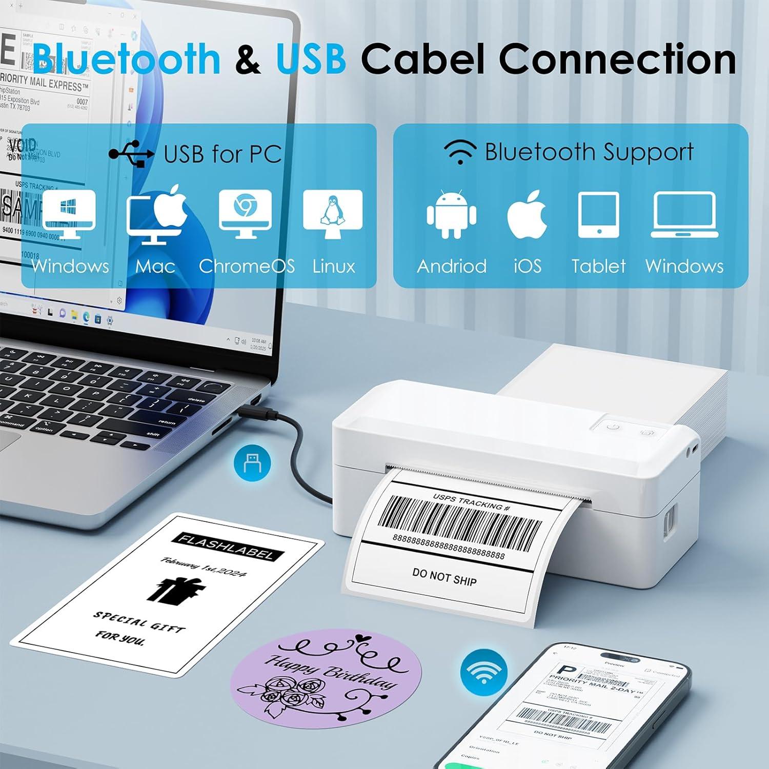 Impresora Térmica de Etiquetas KNAON Y41BT Bluetooth 4x6