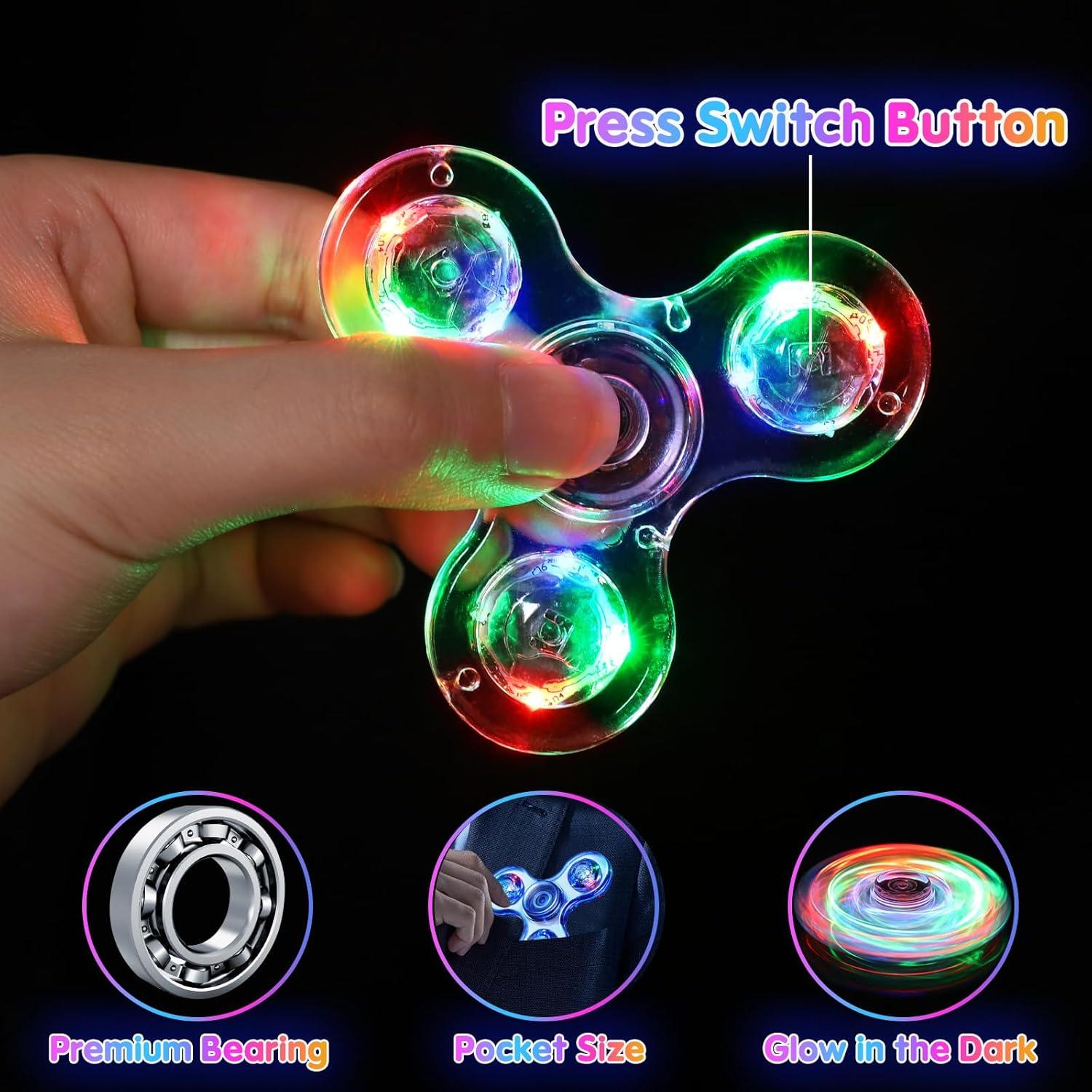 Spinners Antiestrés Gigilli 6 Pcs con Luz LED Multicolor