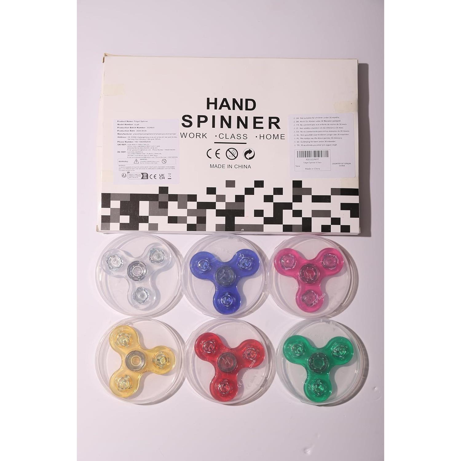 Spinners Antiestrés Gigilli 6 Pcs con Luz LED Multicolor