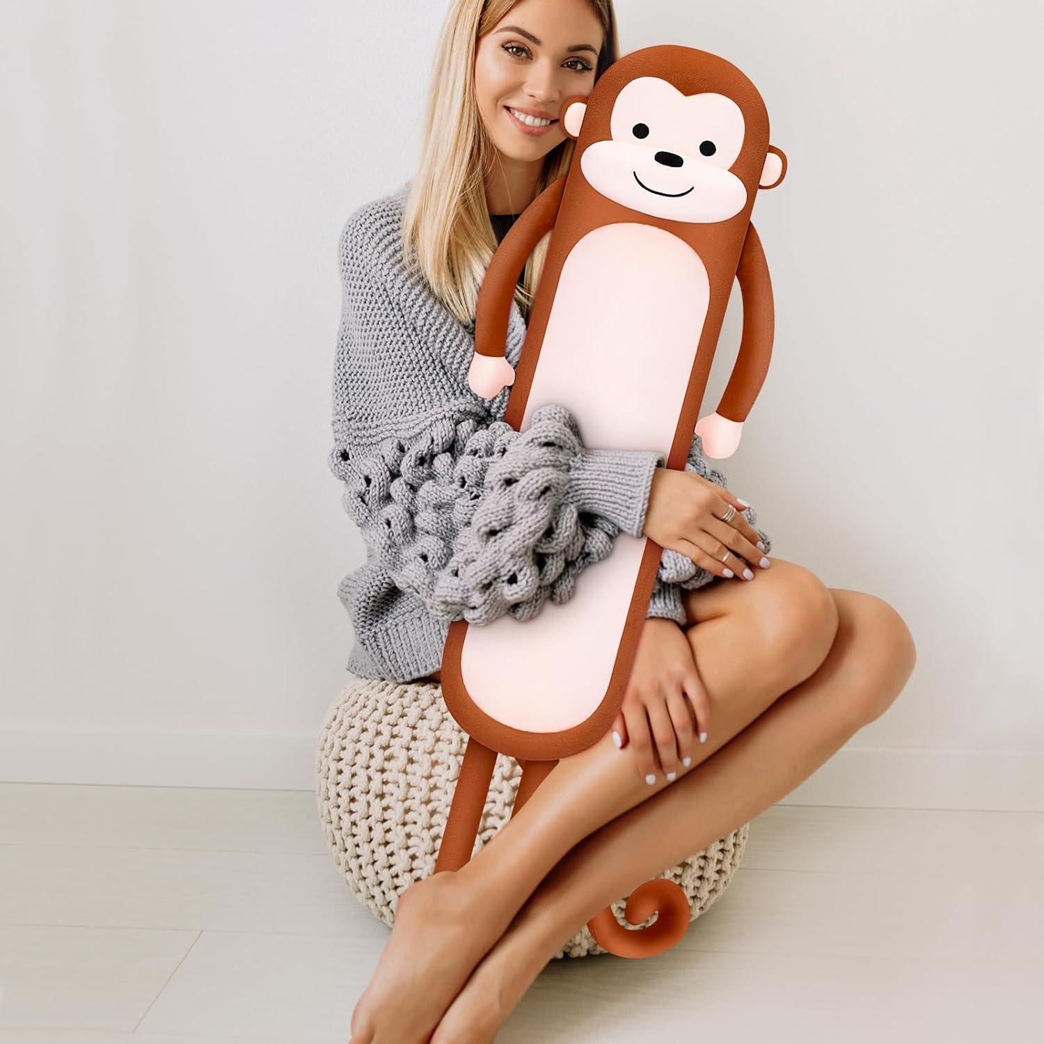 Almohada de Peluche Mono Largo Achwishap 100 cm Suave Kawaii