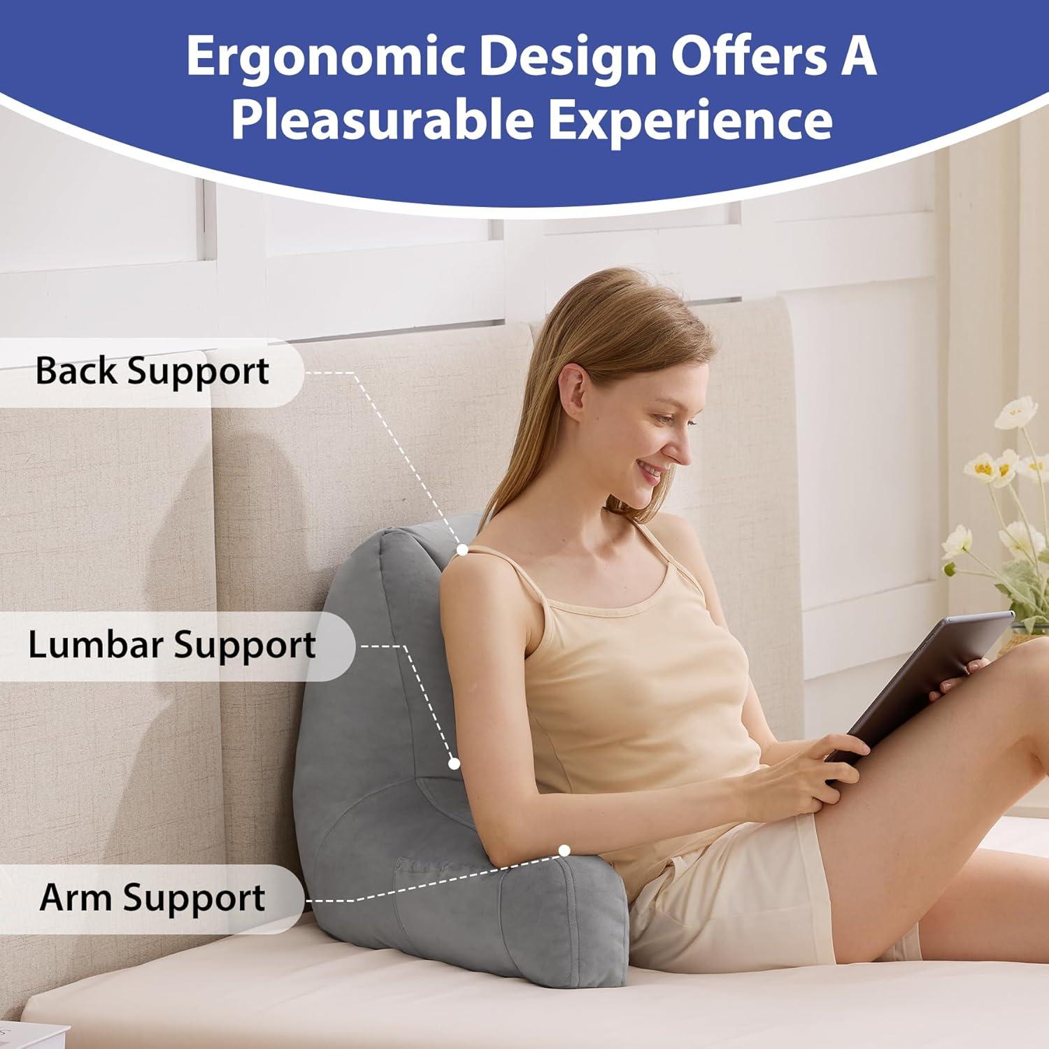 Cojín de Respaldo IASEAHK 45.72cm Espuma Viscoelástica Gris