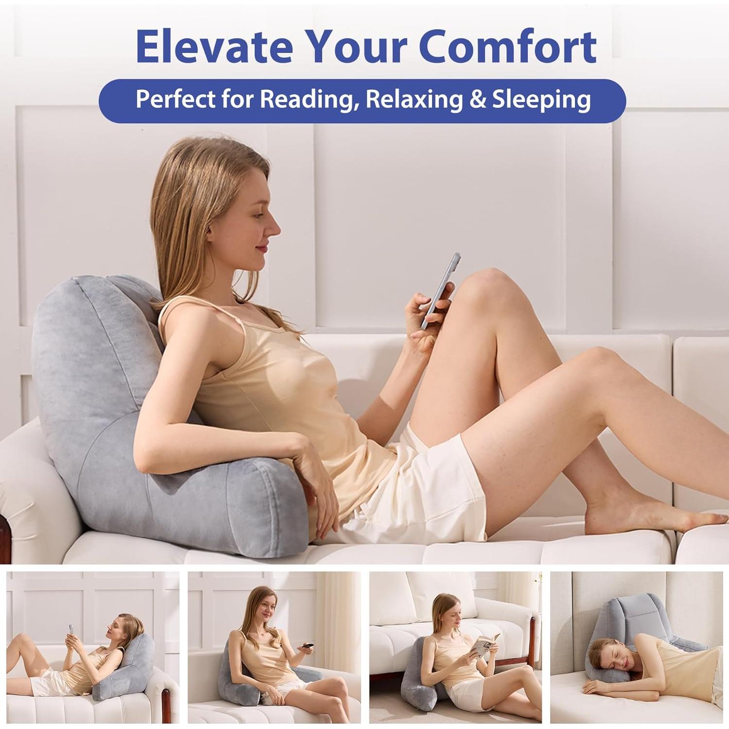 Cojín de Respaldo IASEAHK 45.72cm Espuma Viscoelástica Gris