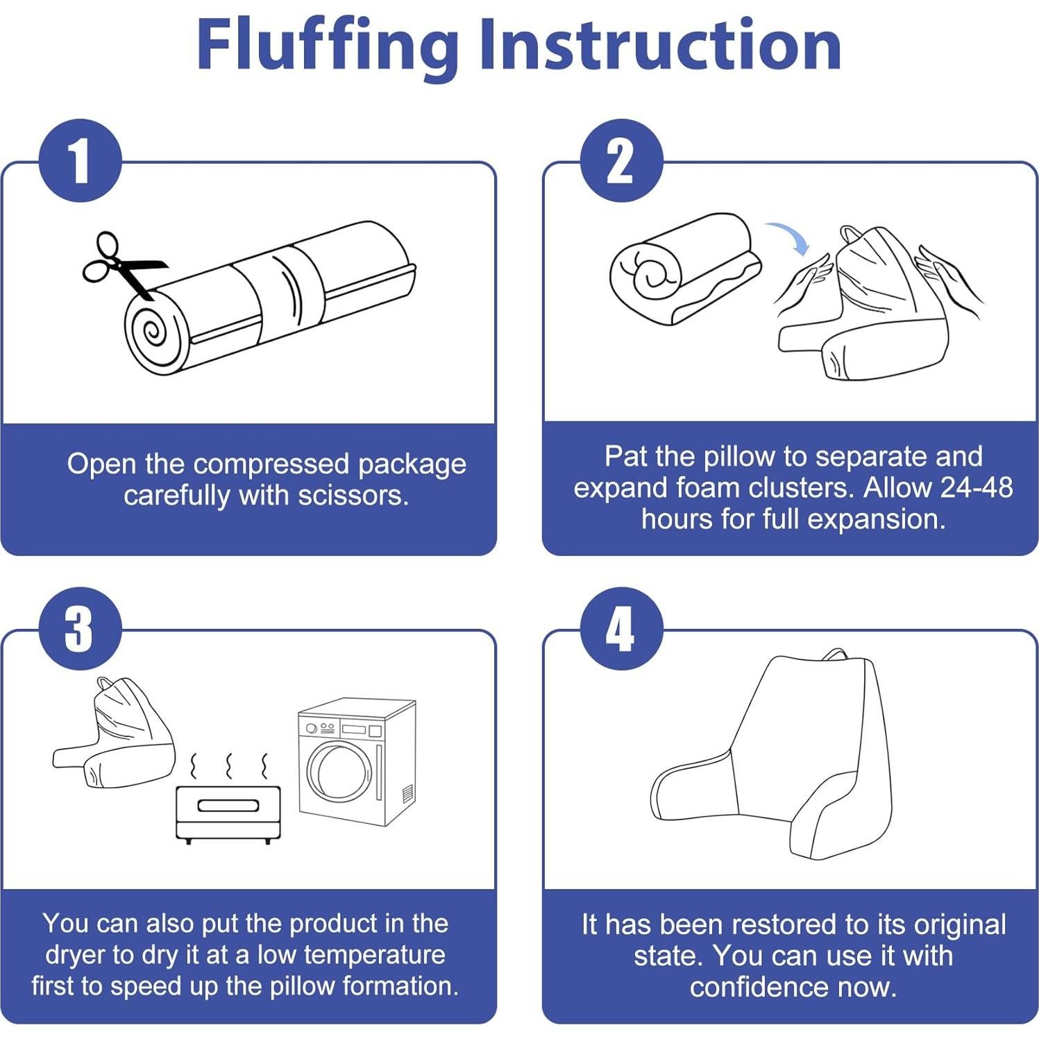 Cojín de Respaldo IASEAHK 45.72cm Espuma Viscoelástica Gris