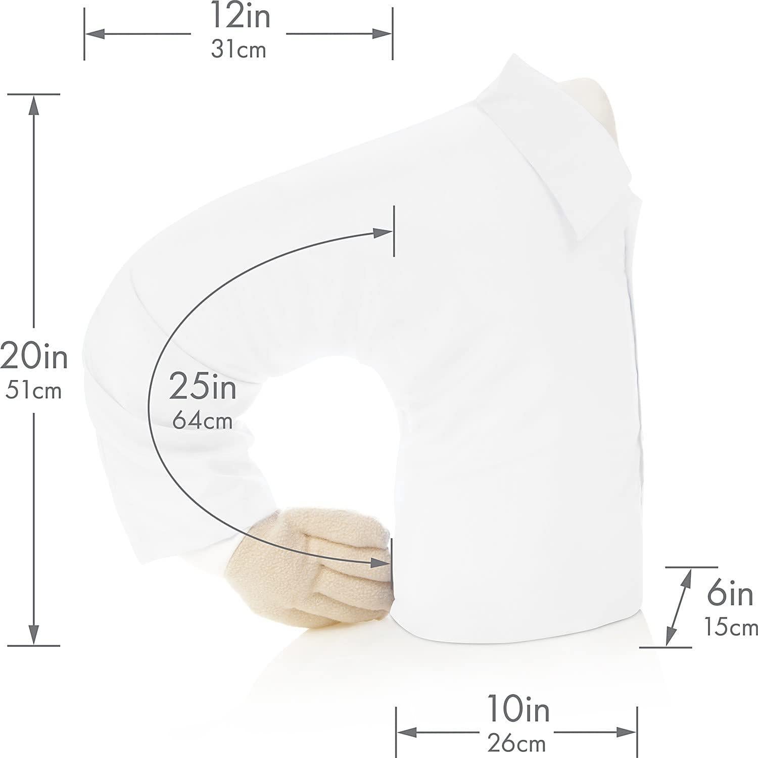 Almohada Novio Grande Blanca - Microperlas y Algodón