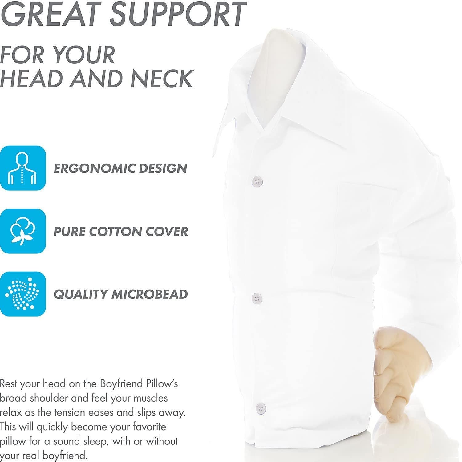 Almohada Novio Grande Blanca - Microperlas y Algodón