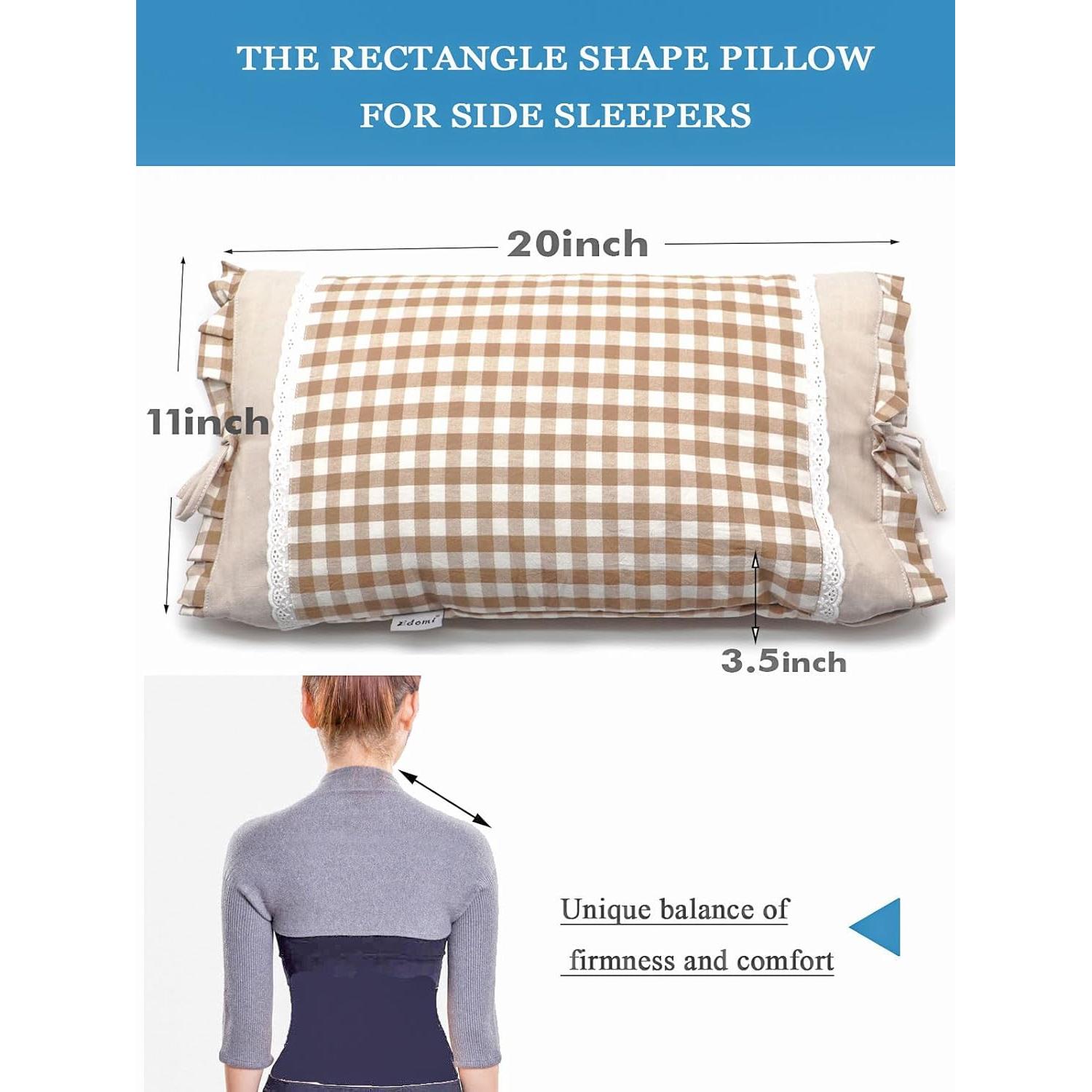 Almohada de Trigo Sarraceno Edomi Ajustable 50.8x27.9 cm Caqui