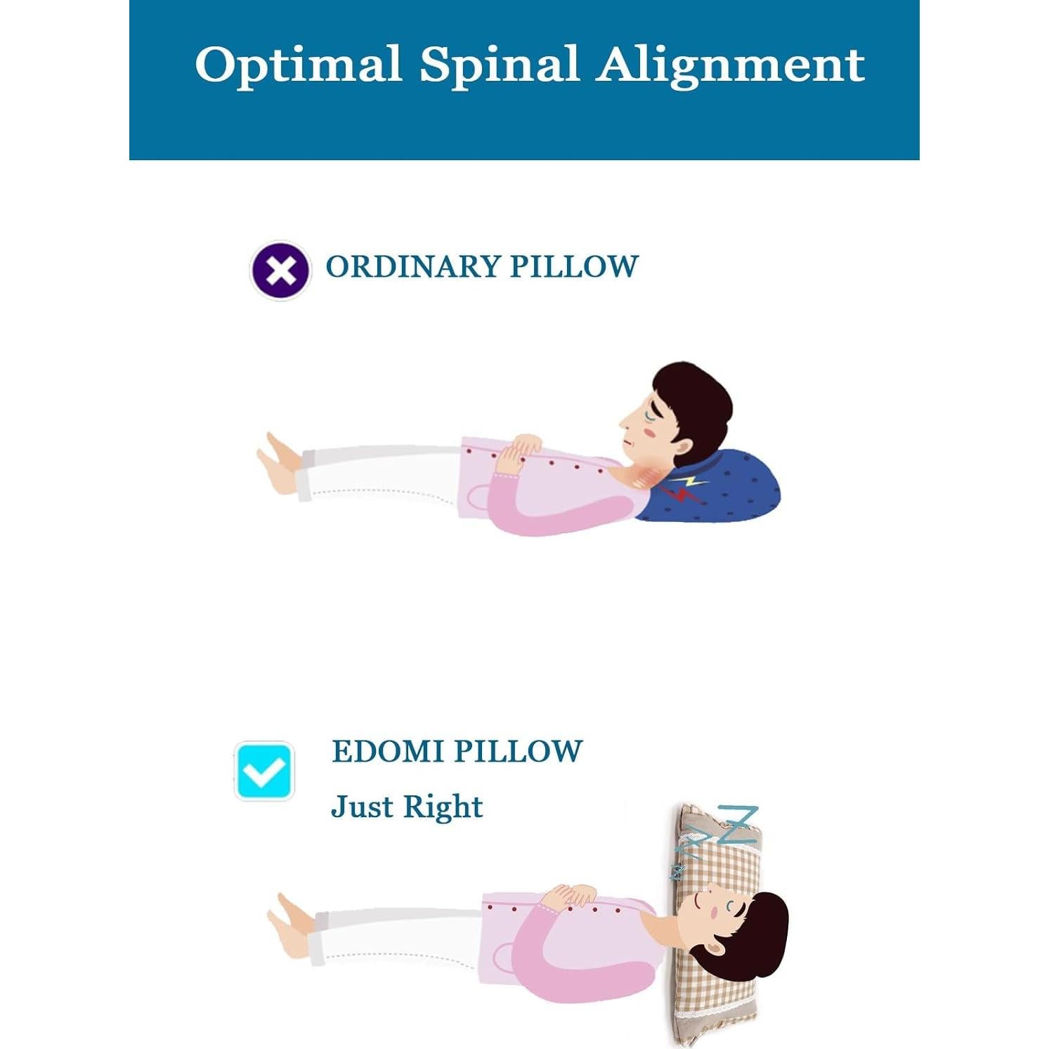 Almohada de Trigo Sarraceno Edomi Ajustable 50.8x27.9 cm Caqui