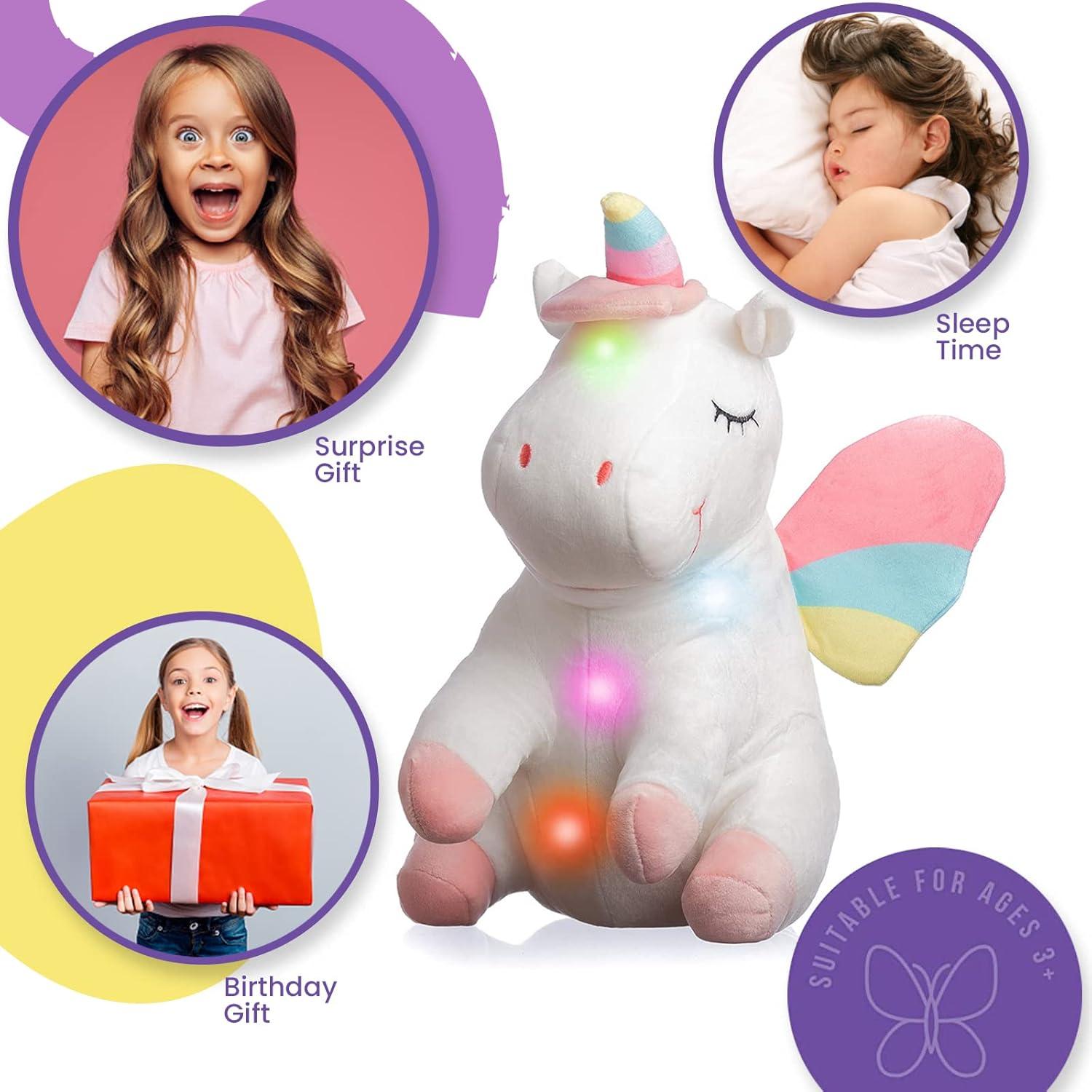 Almohada de peluche unicornio LED Pillow and Toast 22.86 cm