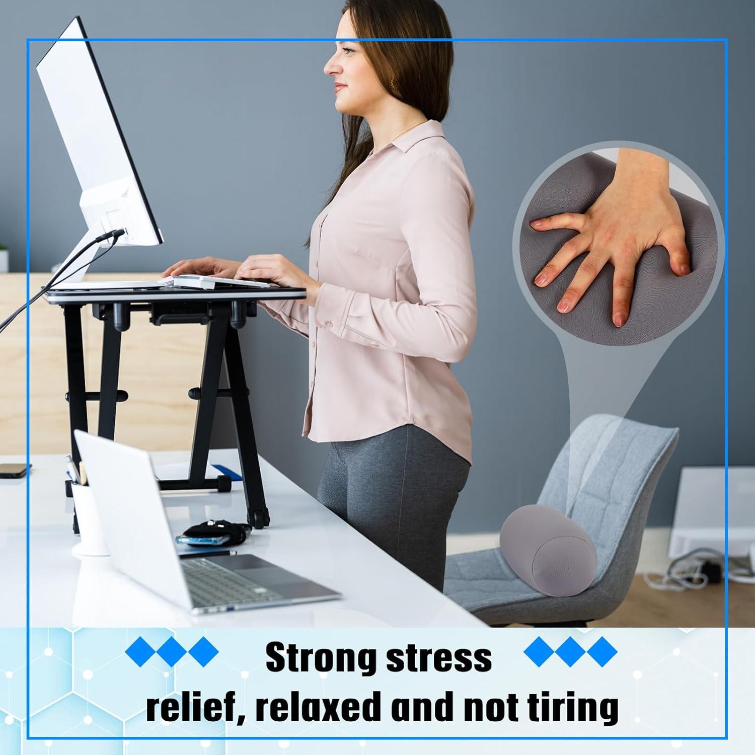 Almohadas Cilíndricas Geelin 2 Pcs Microperlas 30x16 cm Gris