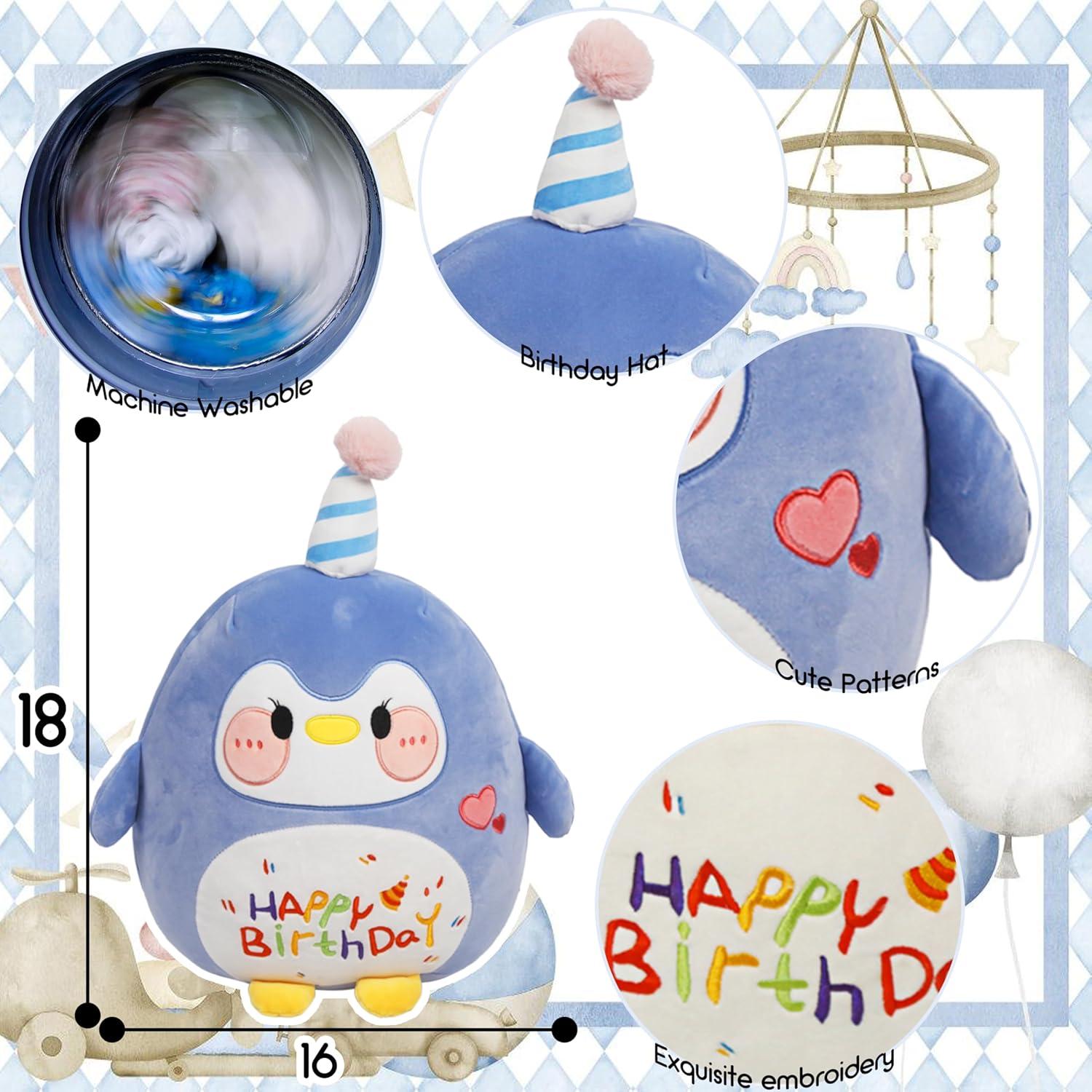Peluche Pingüino Azul ARELUX 45.72 cm Almohada Suave