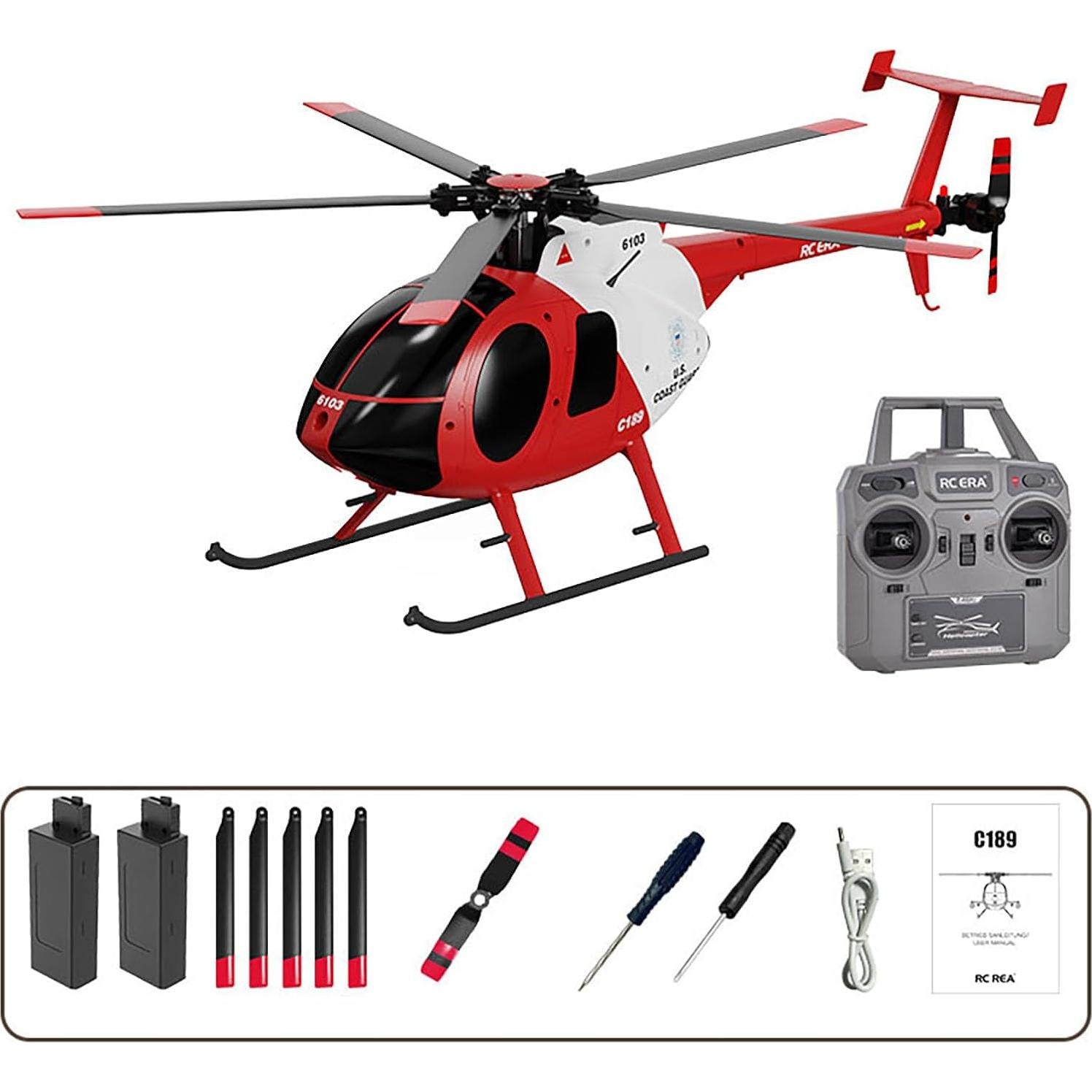 Helicóptero RC MD500 C189 335mm con Posicionamiento Óptico