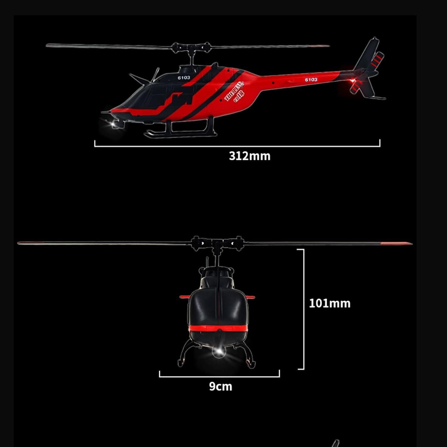 Helicóptero RC SOWOFA C138 Control Remoto 6CH 30.99cm