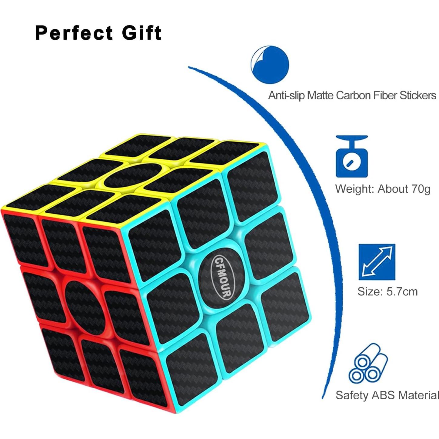 Cubo Mágico CFMOUR 3x3 Fibra de Carbono Ajustable