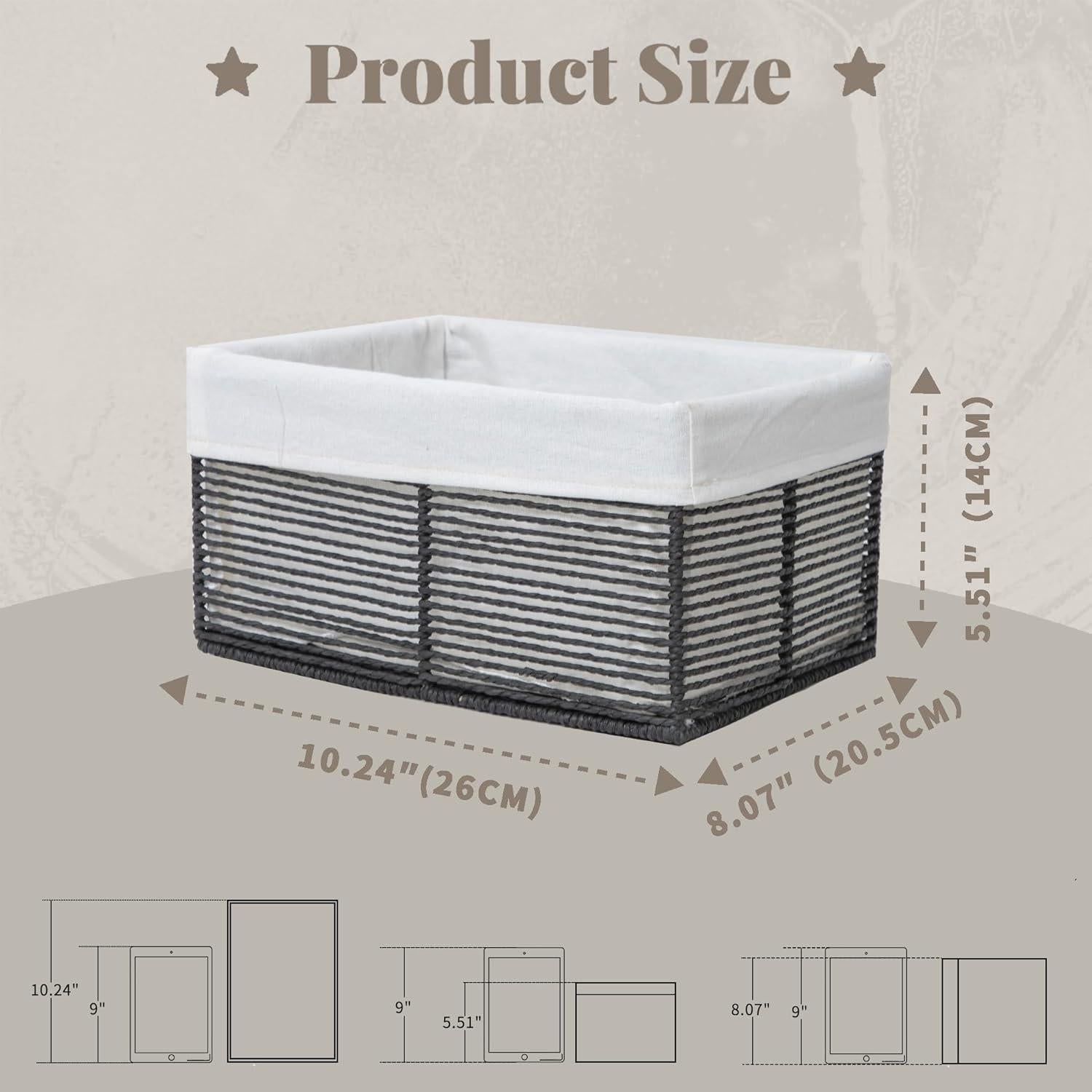 Cesta de Almacenamiento Rectangular GYASVWU - Negro Pequeño