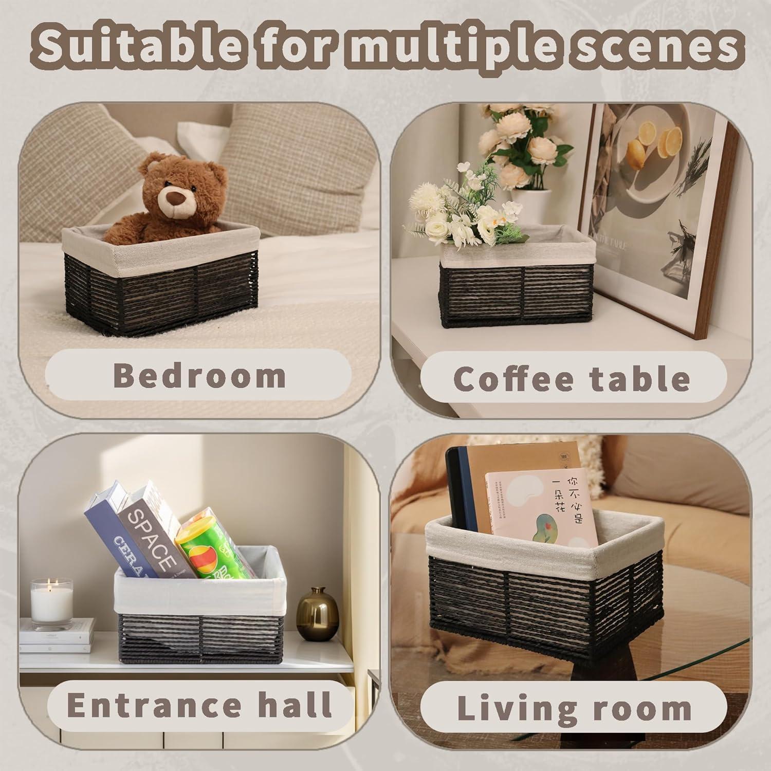 Cesta de Almacenamiento Rectangular GYASVWU - Negro Pequeño