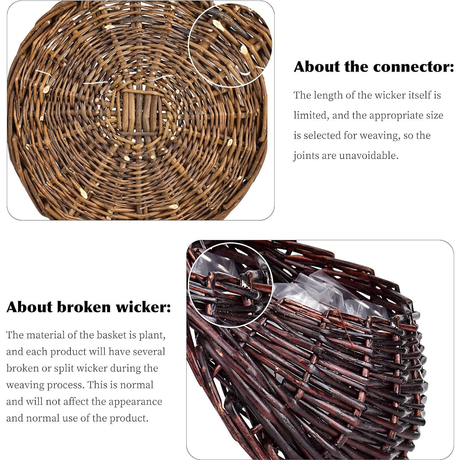 Cesta Colgante Tejida a Mano Swiftrans Mimbre Natural 30.99cm