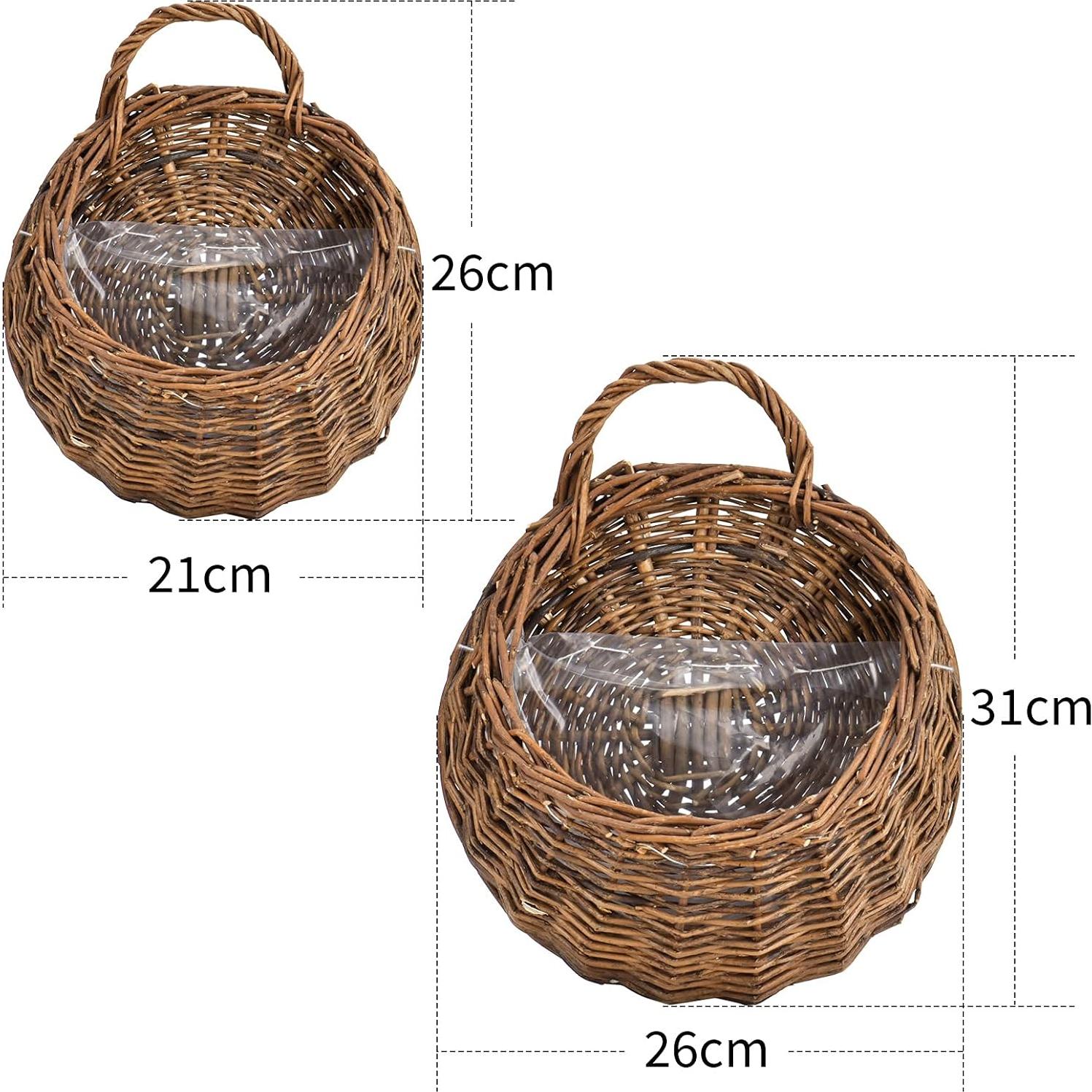 Cesta Colgante Tejida a Mano Swiftrans Mimbre Natural 30.99cm