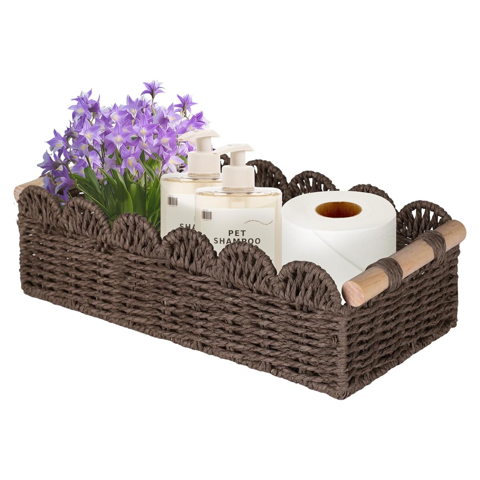 Cesta de Almacenamiento TIMMIUWU de Papel Higiénico Café 35.56x16x9.91cm