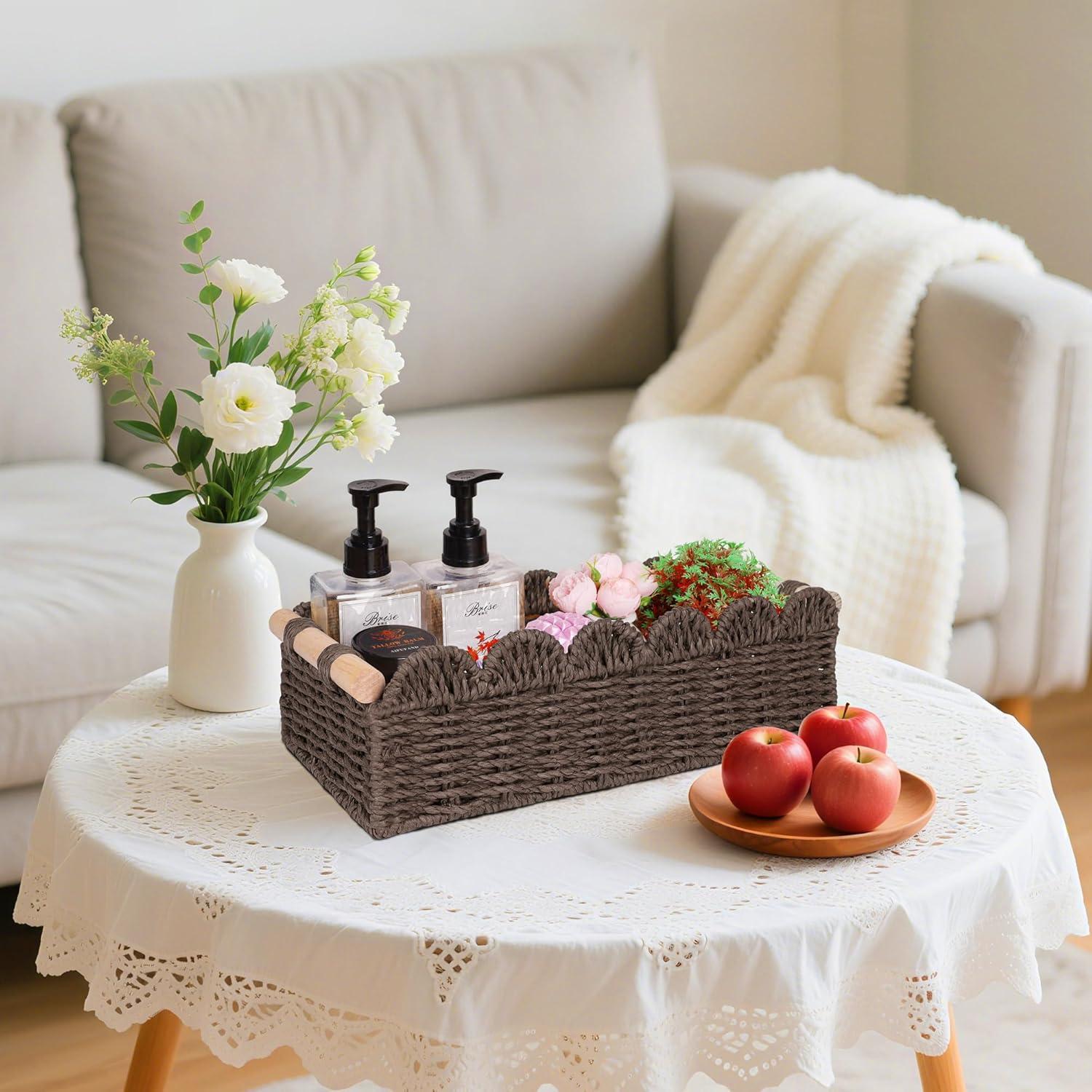 Cesta de Almacenamiento TIMMIUWU de Papel Higiénico Café 35.56x16x9.91cm