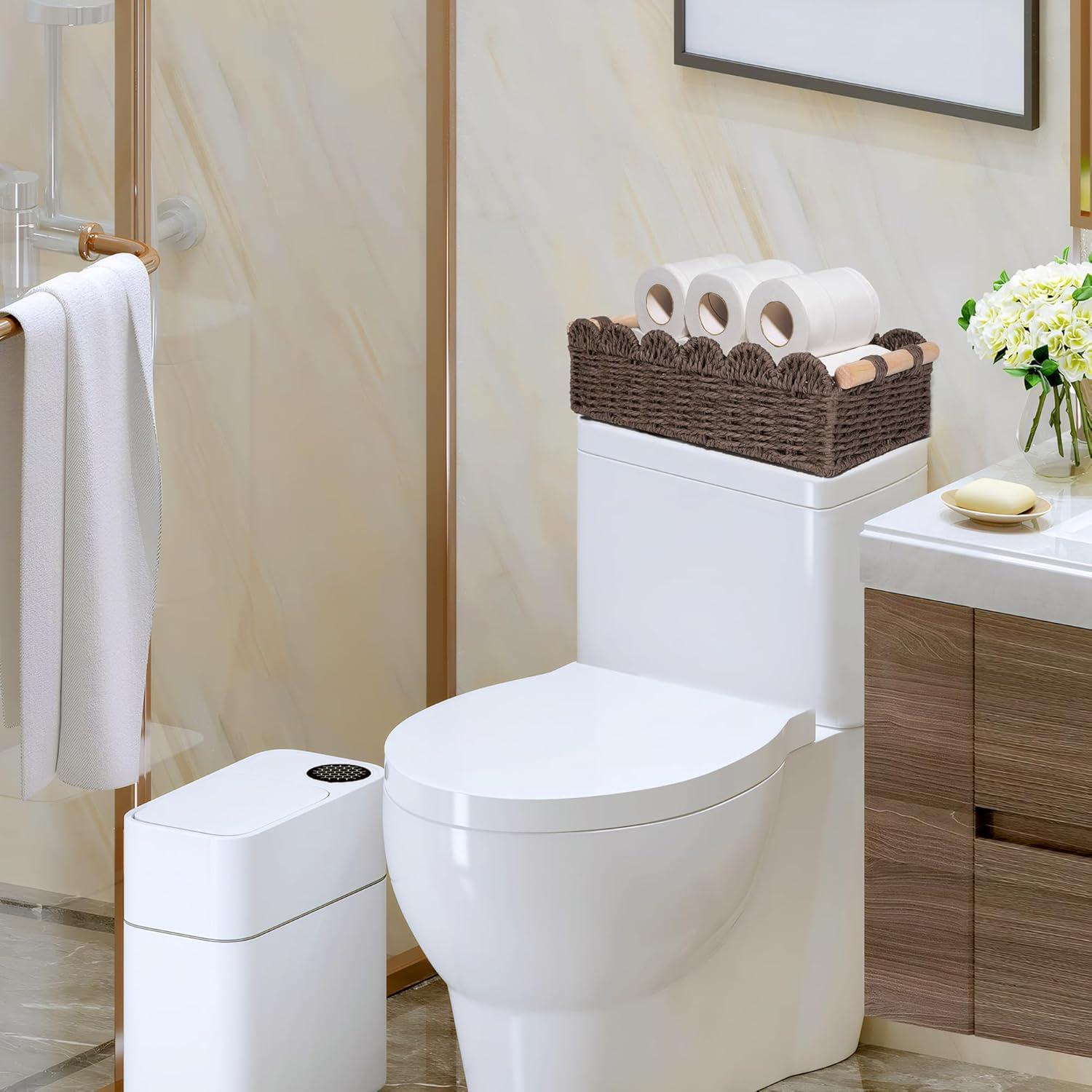 Cesta de Almacenamiento TIMMIUWU de Papel Higiénico Café 35.56x16x9.91cm