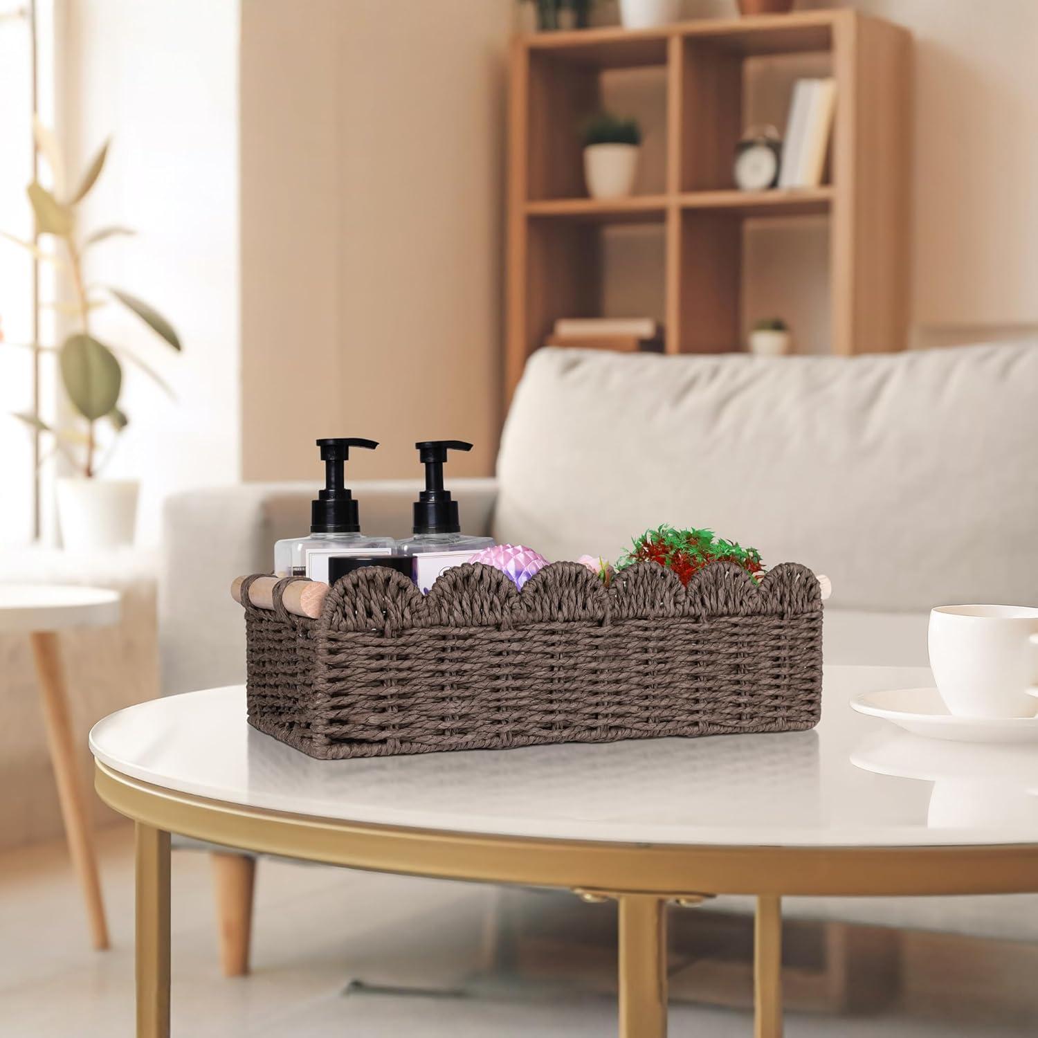 Cesta de Almacenamiento TIMMIUWU de Papel Higiénico Café 35.56x16x9.91cm