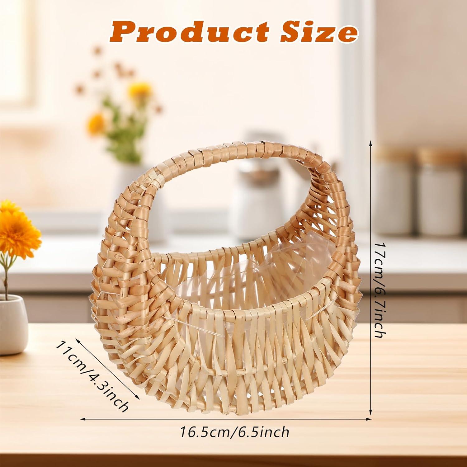 3 Cestas de Mimbre Ovaladas Mekueeex para Decoración y Almacenamiento