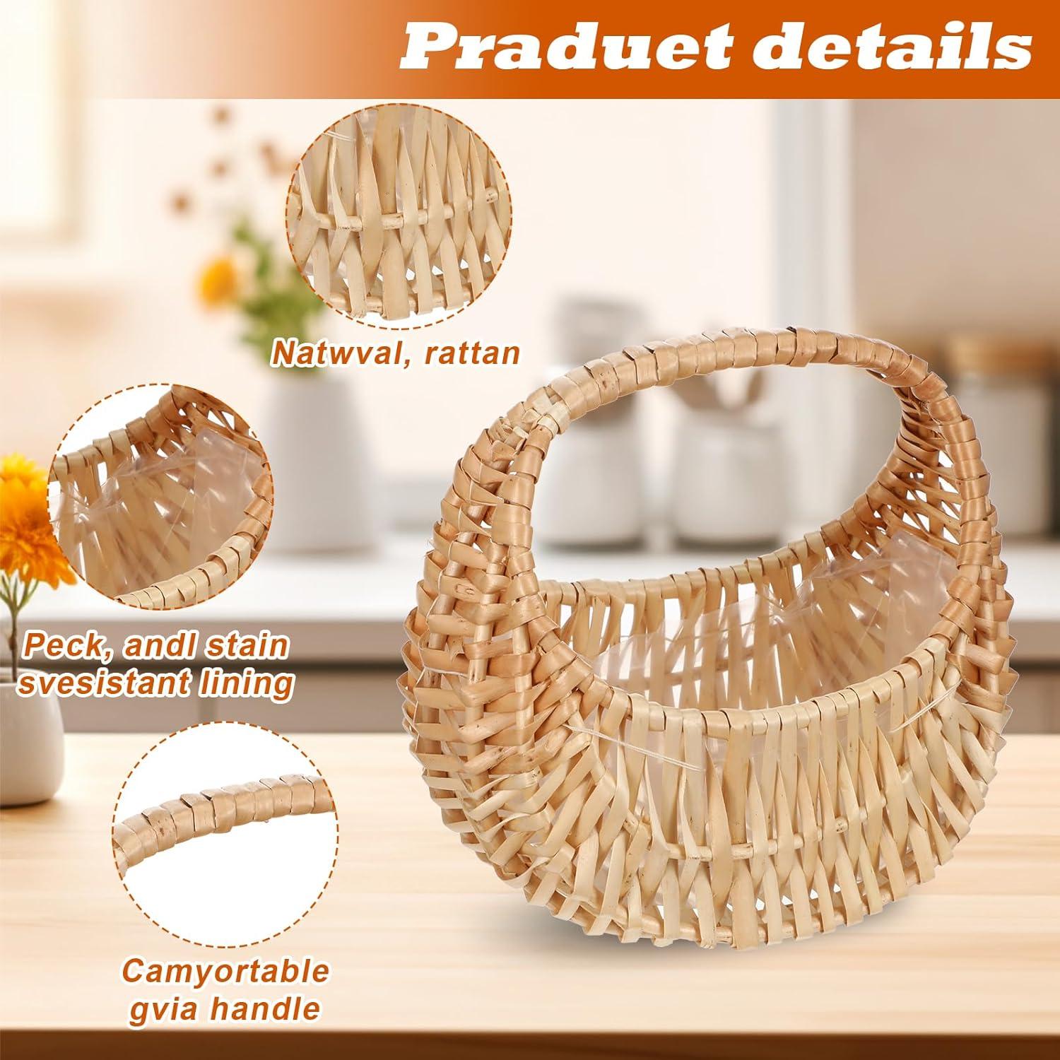 3 Cestas de Mimbre Ovaladas Mekueeex para Decoración y Almacenamiento