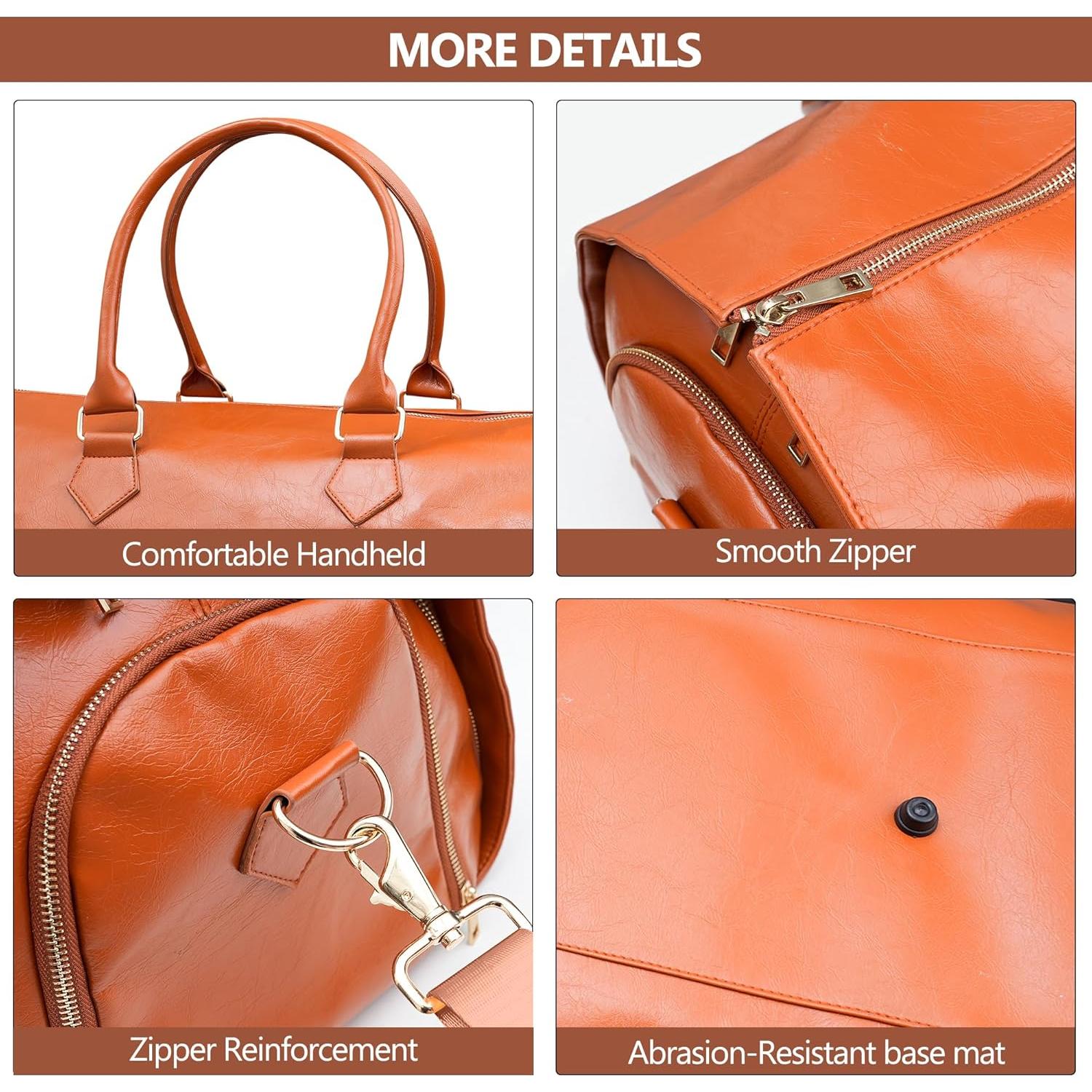 Bolsa de Viaje Convertible Kalawen 45L Naranja con Compartimento para Zapatos