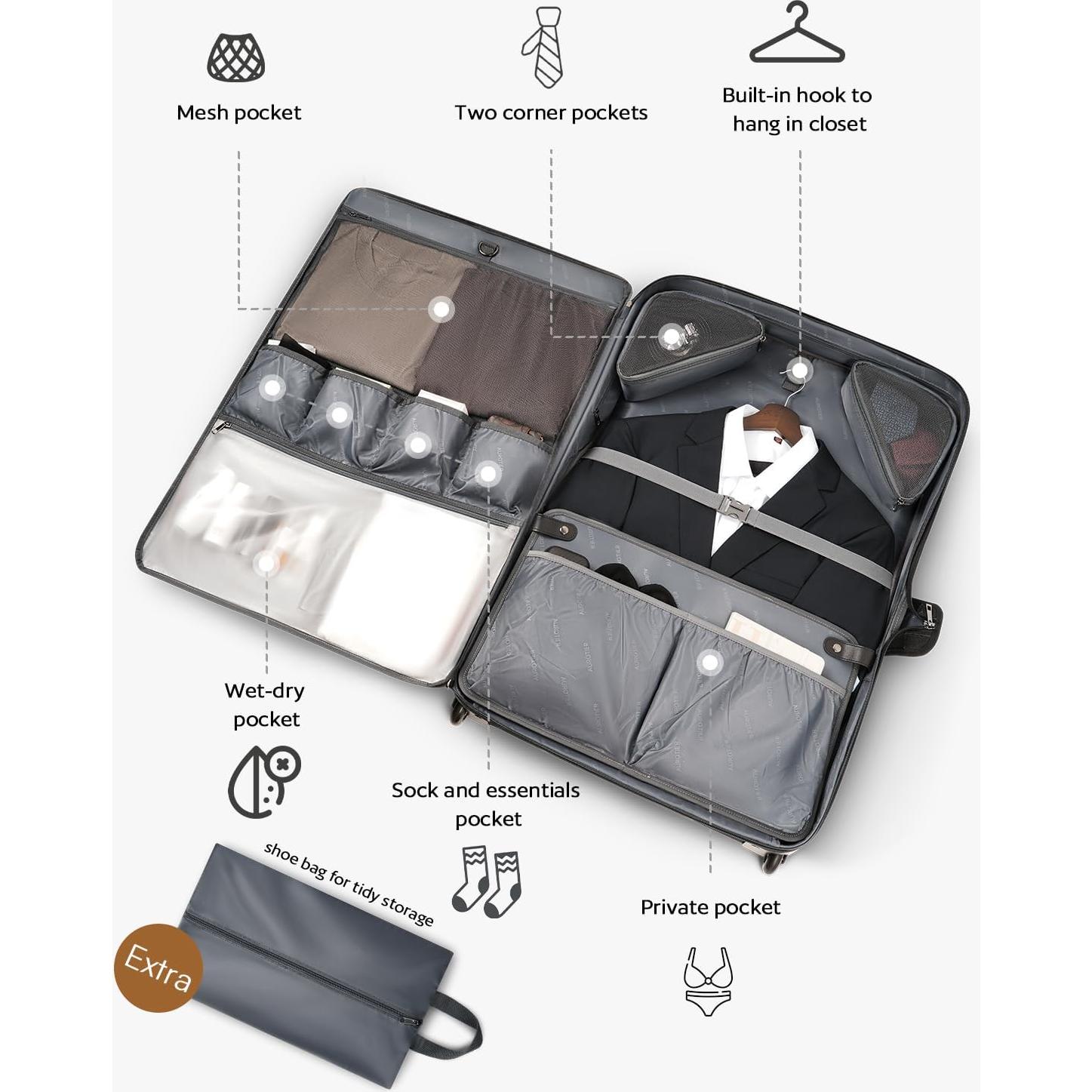 Bolsa de Ropa Rodante AUROTIER 55.4x21.6x35.6cm Negocios