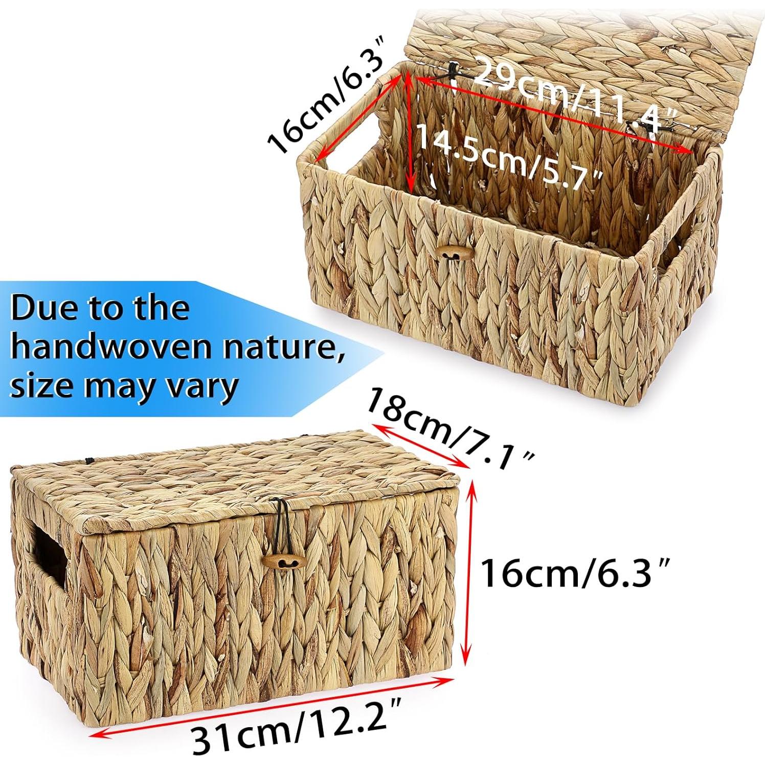 Cesta de Mimbre Hipiwe Mediana con Tapa - Almacenamiento Natural