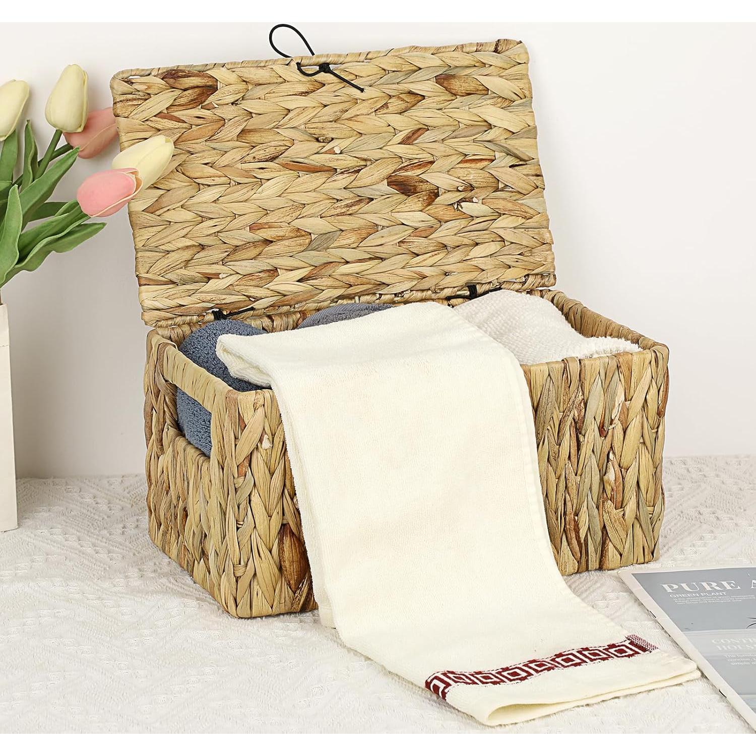 Cesta de Mimbre Hipiwe Mediana con Tapa - Almacenamiento Natural