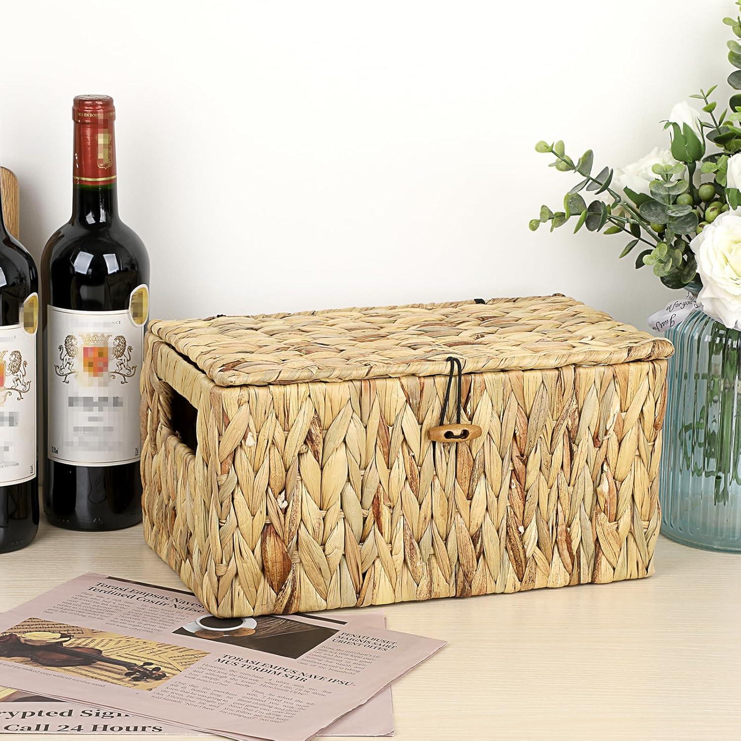 Cesta de Mimbre Hipiwe Mediana con Tapa - Almacenamiento Natural