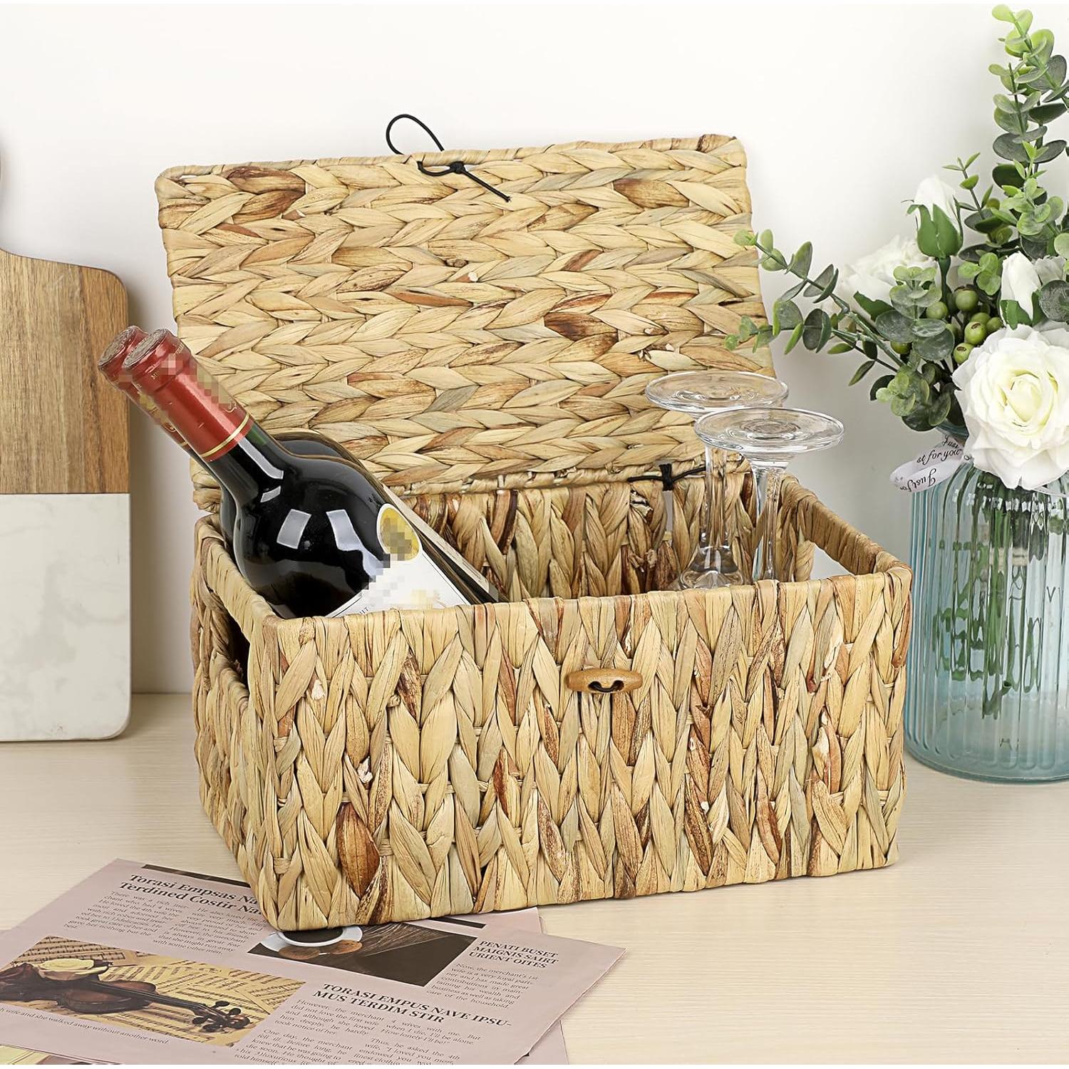 Cesta de Mimbre Hipiwe Mediana con Tapa - Almacenamiento Natural